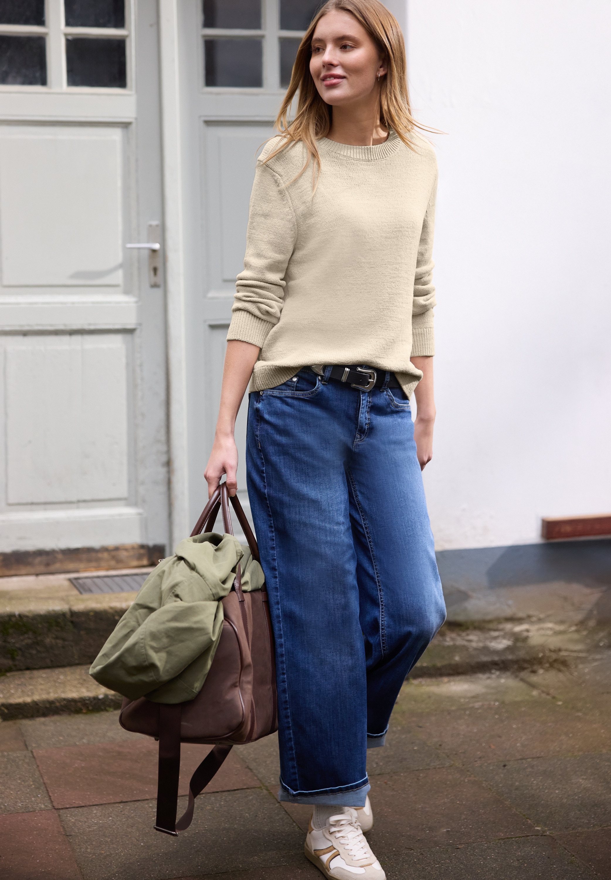 STREET ONE STUDIO Rundhalspullover Rundhalsausschnitt günstig online kaufen