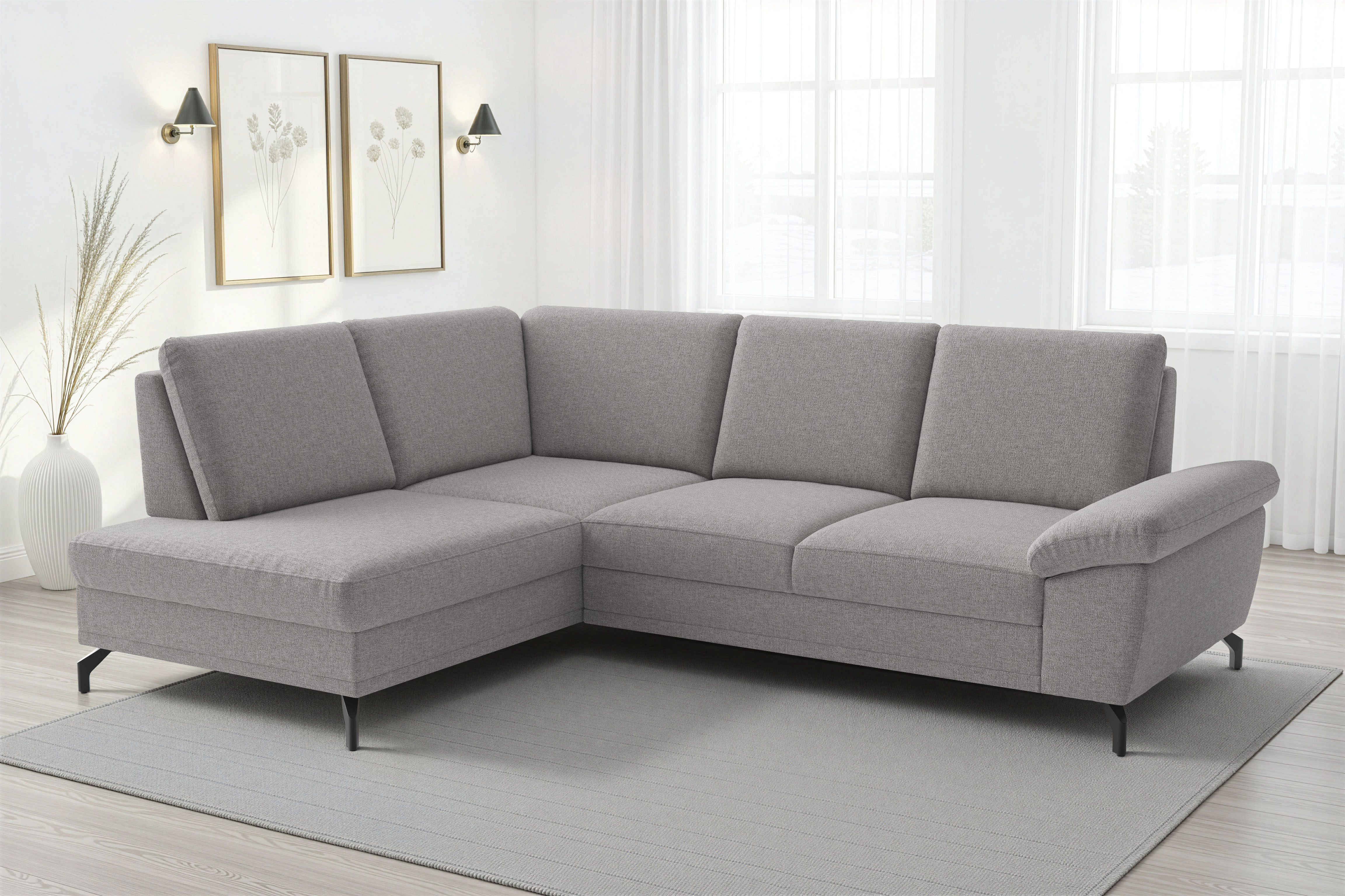 sit&more Ecksofa "Chelsea L-Form, B: 249 cm, Armteil- & Sitztiefenverstellung" optional Schlaffunktion und Bettkasten