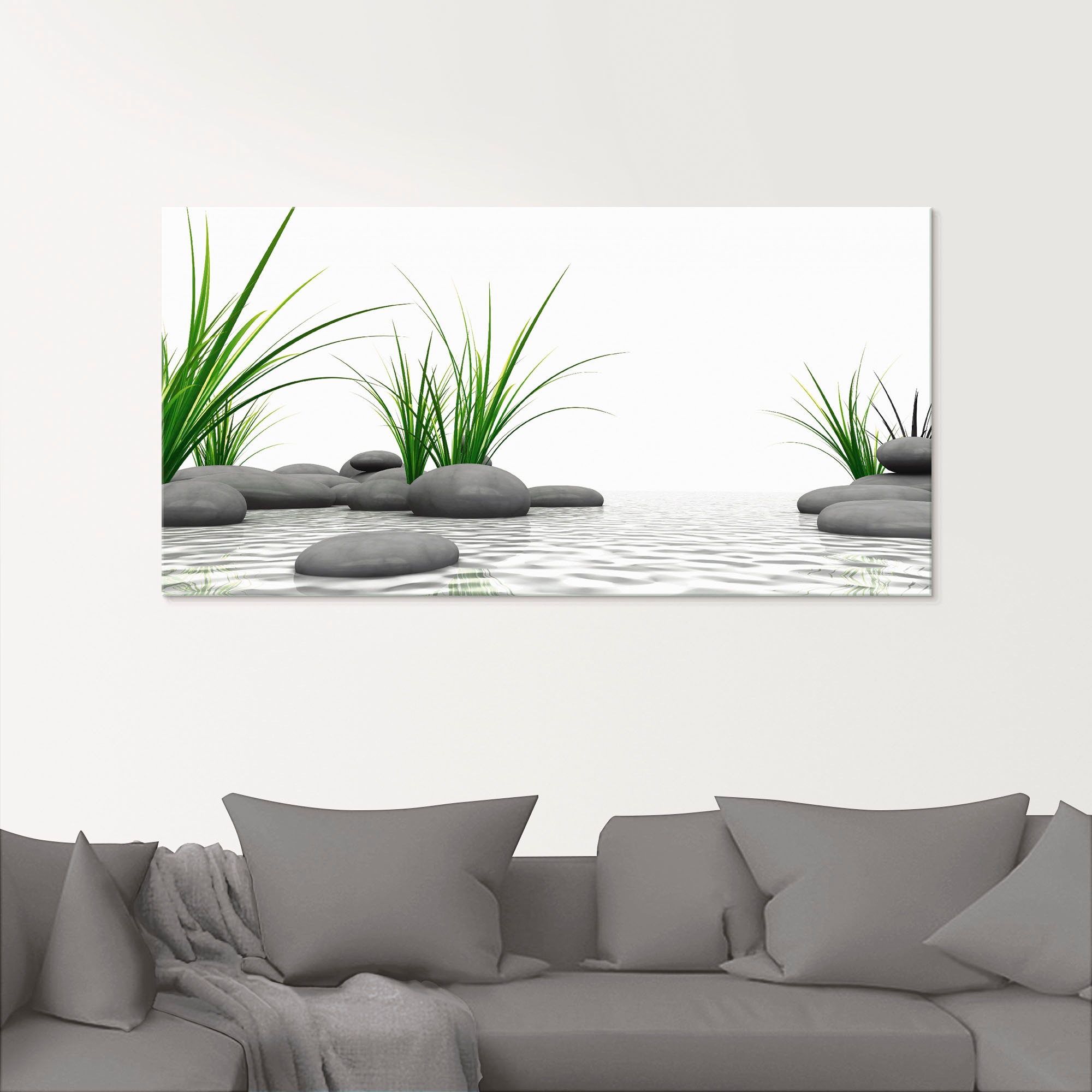 Artland Glasbild »3D Steine«, Zen, (1 St.), in verschiedenen Größen