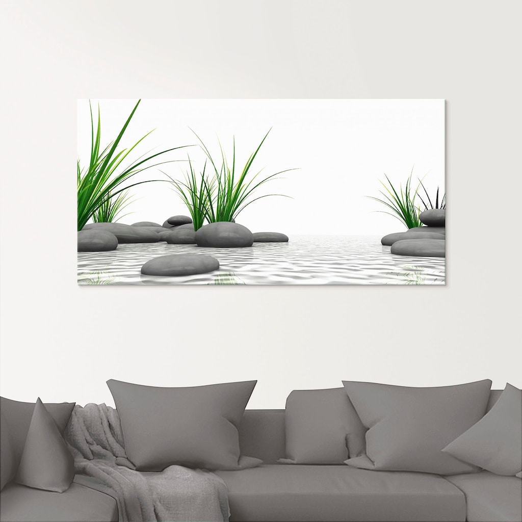 Artland Glasbild »3D Steine«, Zen, (1 St.)