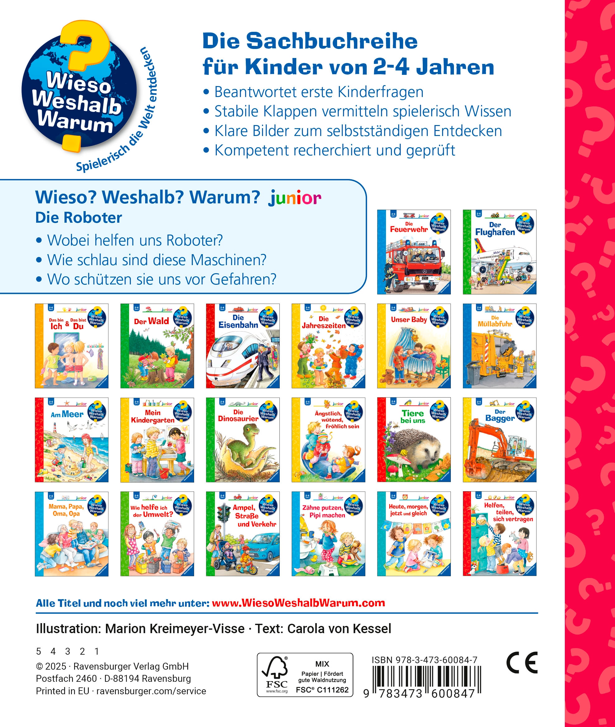Ravensburger Buch »Wieso? Weshalb? Warum? junior, Band 78 - Die Roboter«, Made in Europe