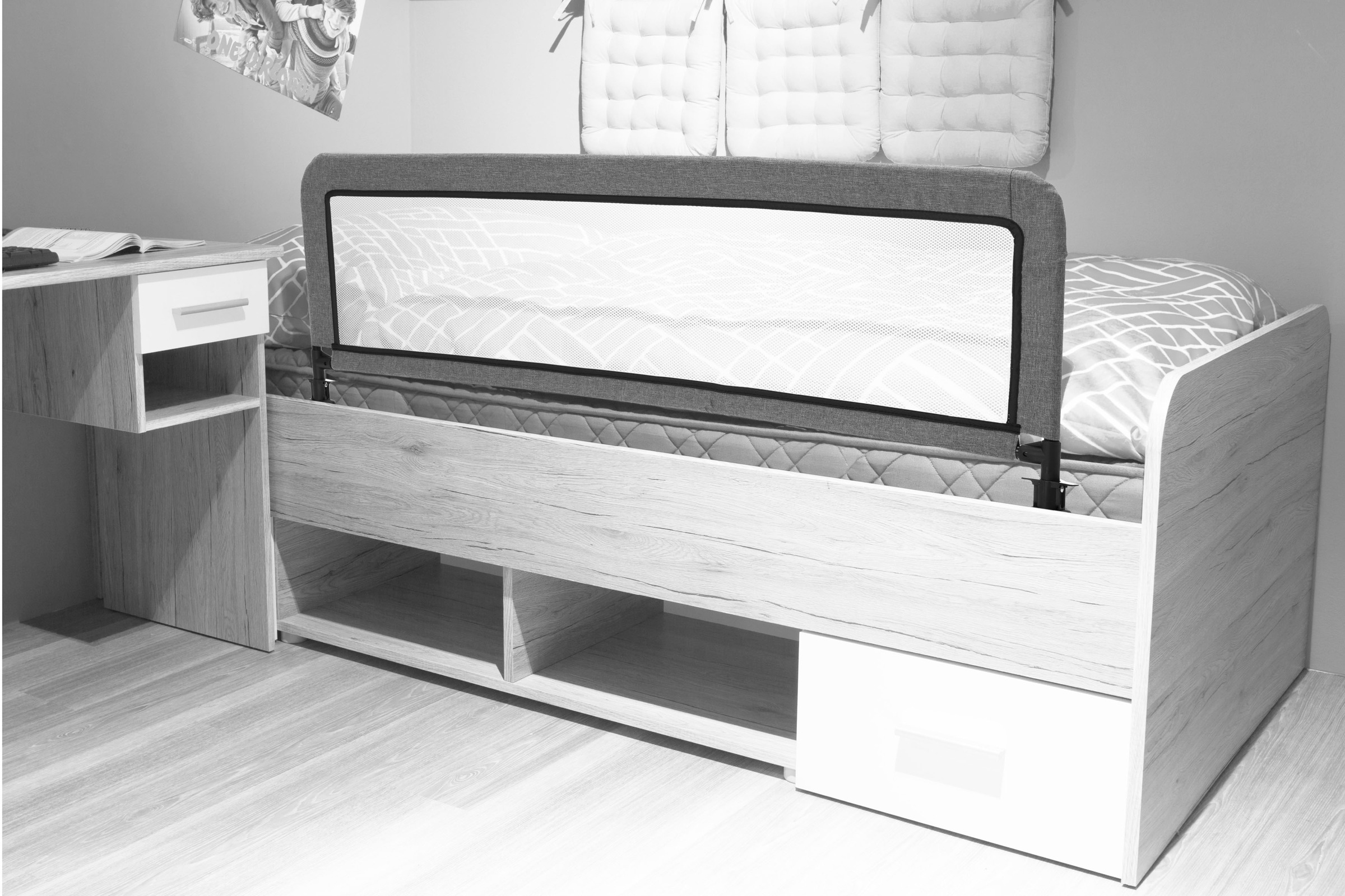 Fillikid Bettschutzgitter "Hugo, dunkelgrau melange, 135/50 cm" mit Klappfu günstig online kaufen