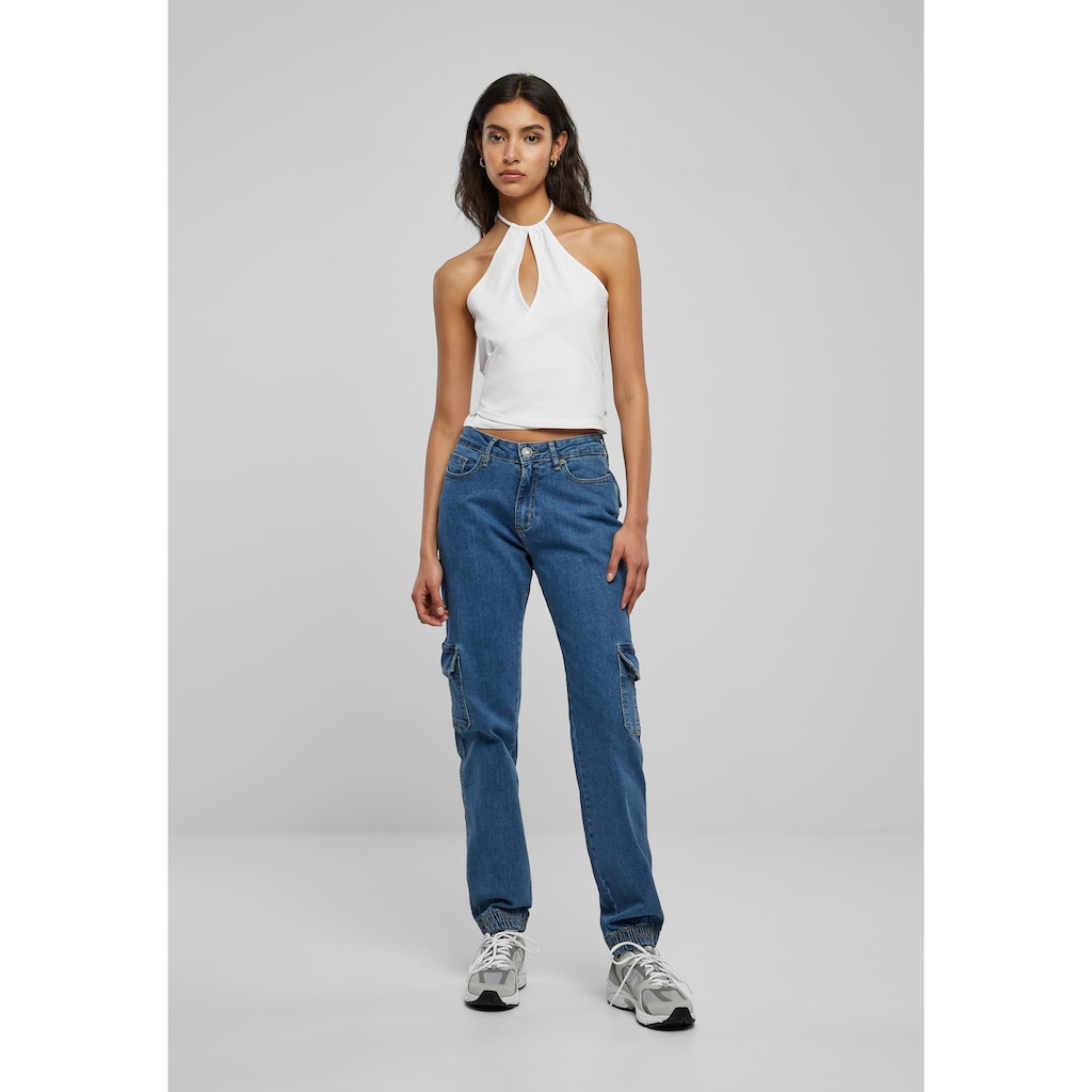 URBAN CLASSICS Stoffhose »Urban Classics Damen Ladies Organic Stretch Denim Cargo Pants«, (1 tlg.)