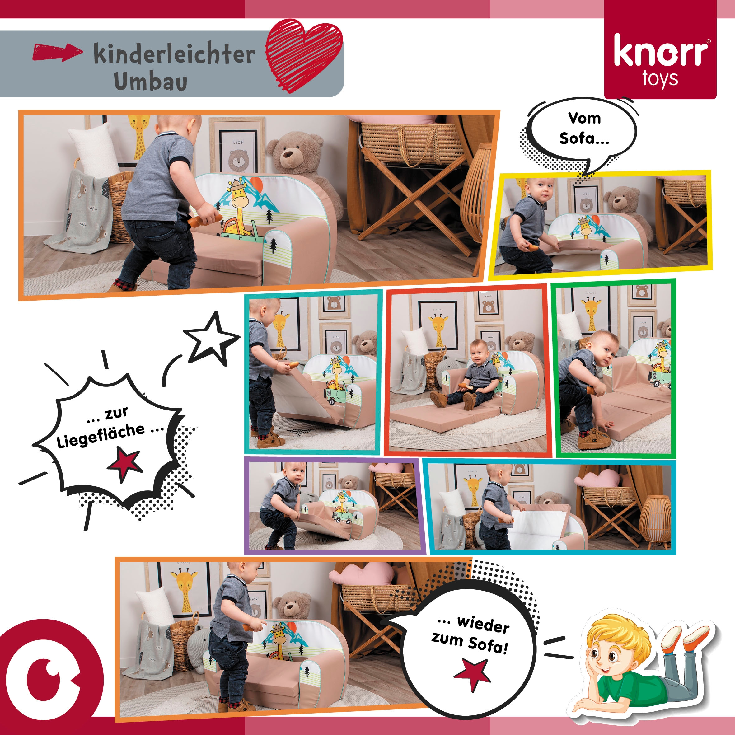 Knorrtoys® Sofa »Happy train« für Kinder; Made in Europe