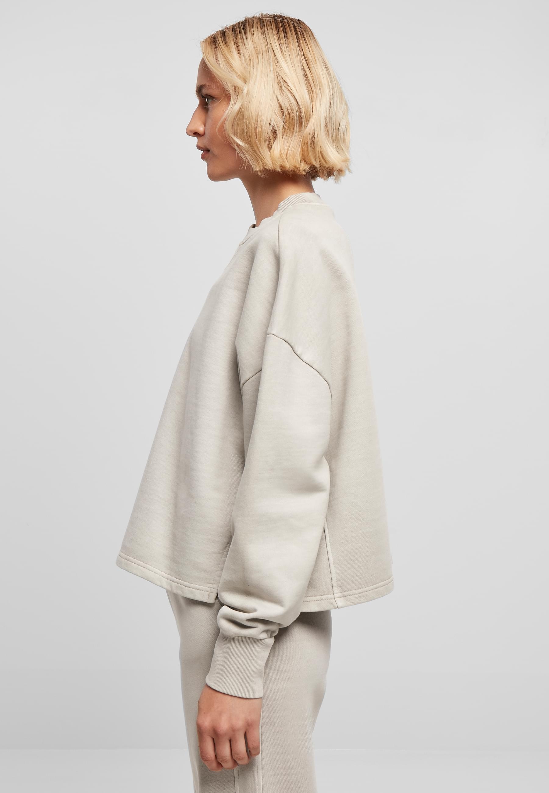 URBAN CLASSICS Sweater »Urban Classics Damen Ladies Heavy Terry Garment Dye Crewneck«, (1 tlg.)