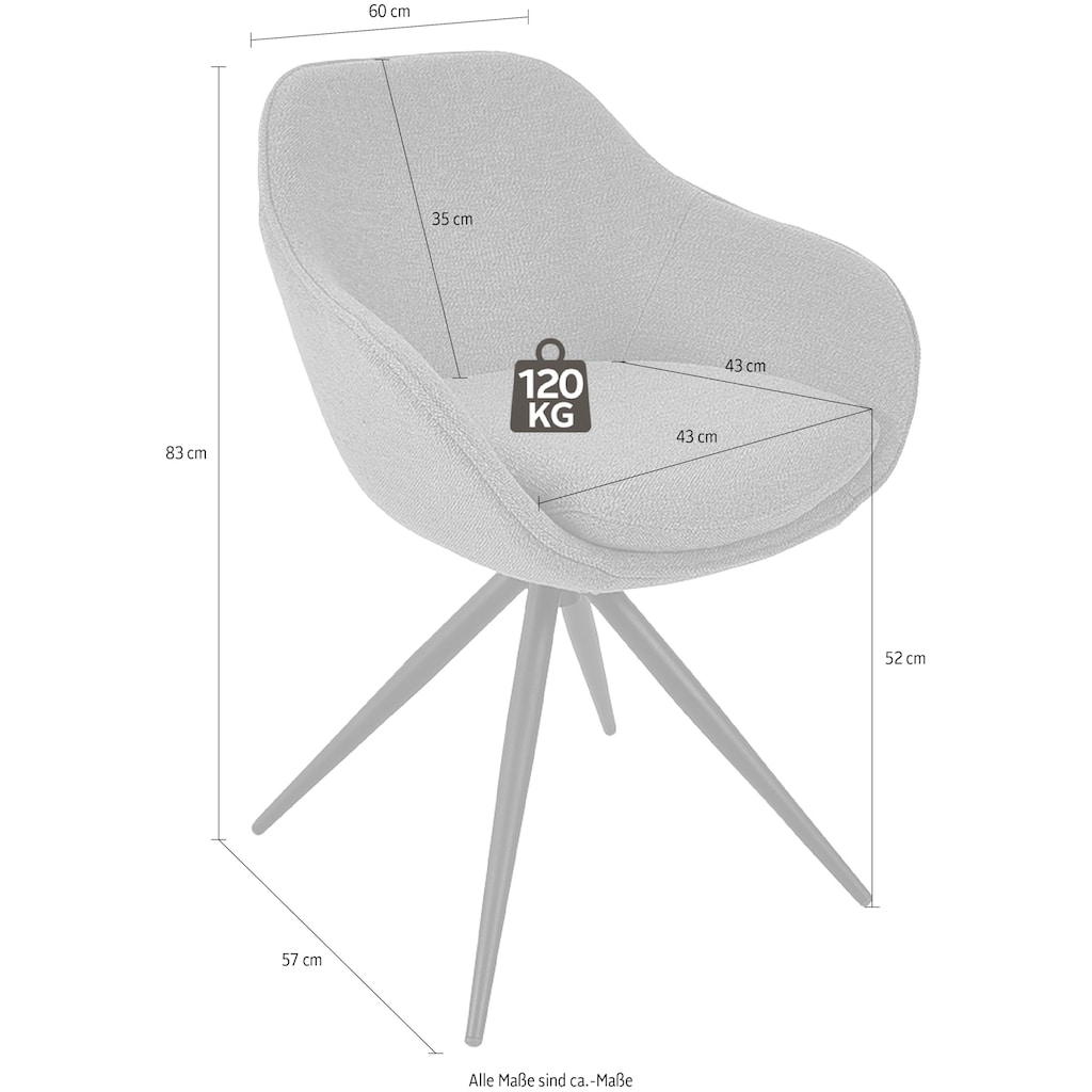 K+W Komfort & Wohnen Drehstuhl »ZOOM«, Flachgewebe Q2 2250