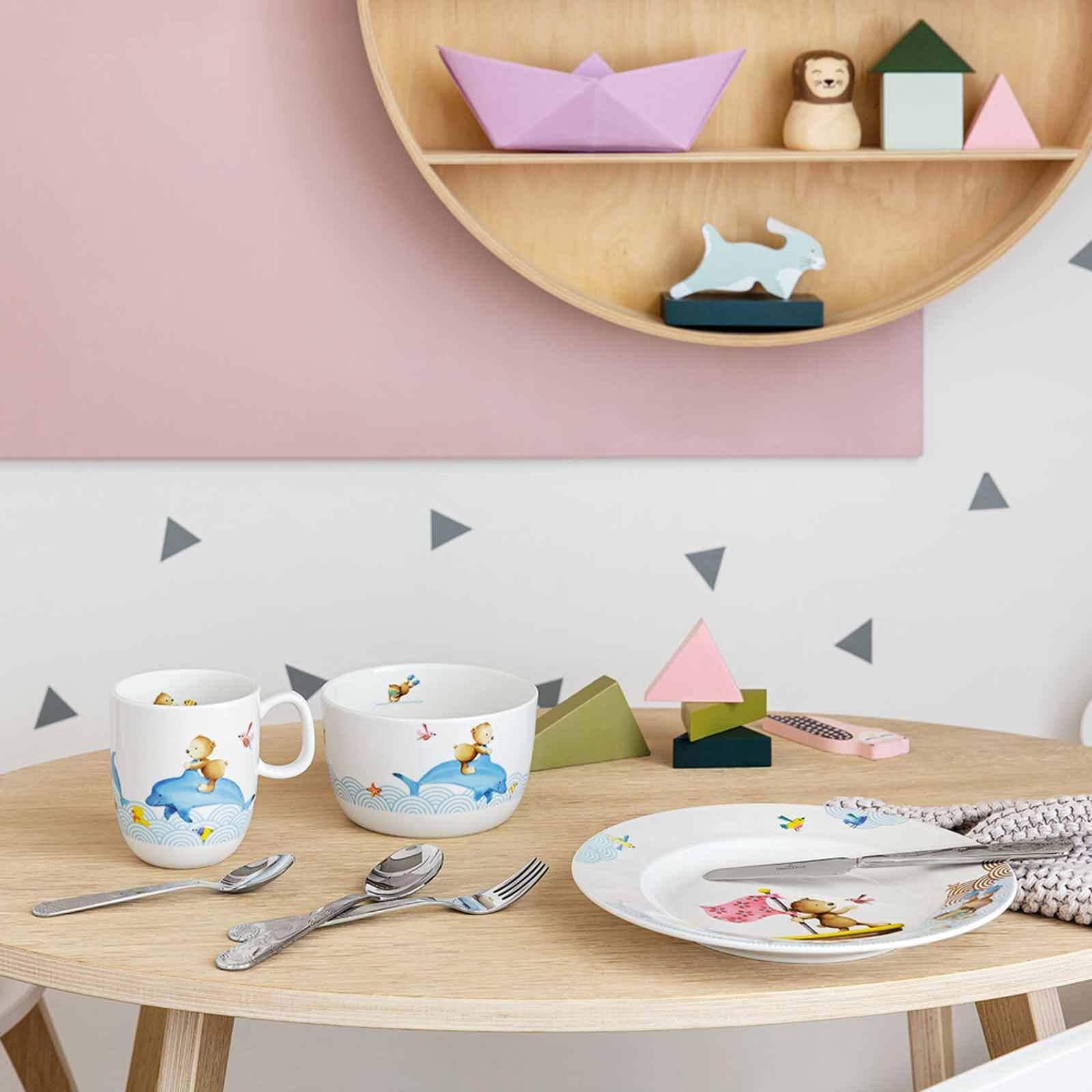 Villeroy & Boch Kinderbesteck »Kinderbesteck Happy as a Bear silber« Spülmaschinenfest