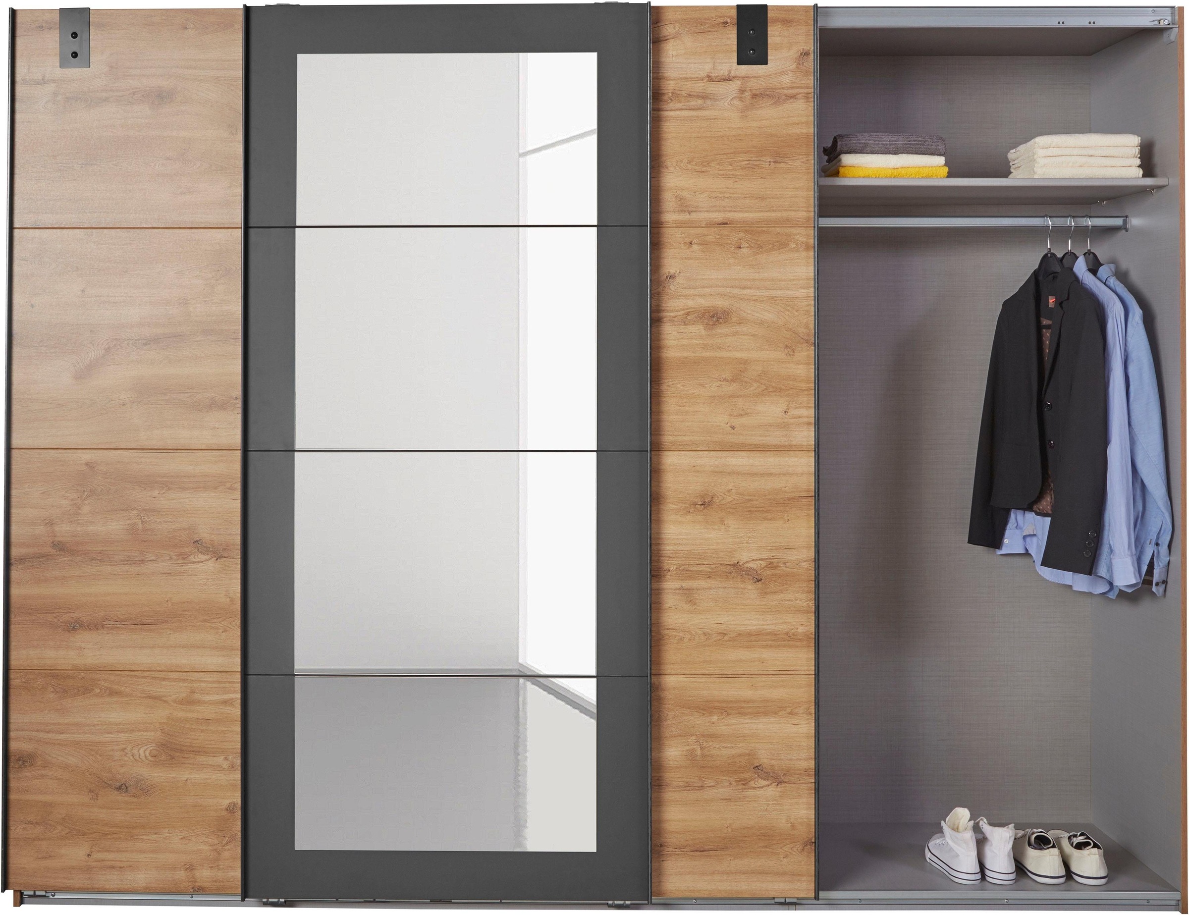 Wimex Schwebetürenschrank »Malmö, Kleiderschrank wahlweise mit oder ohne Spiegel«, Kleiderschrank im Industrial Design, 225 oder 270cm breit
