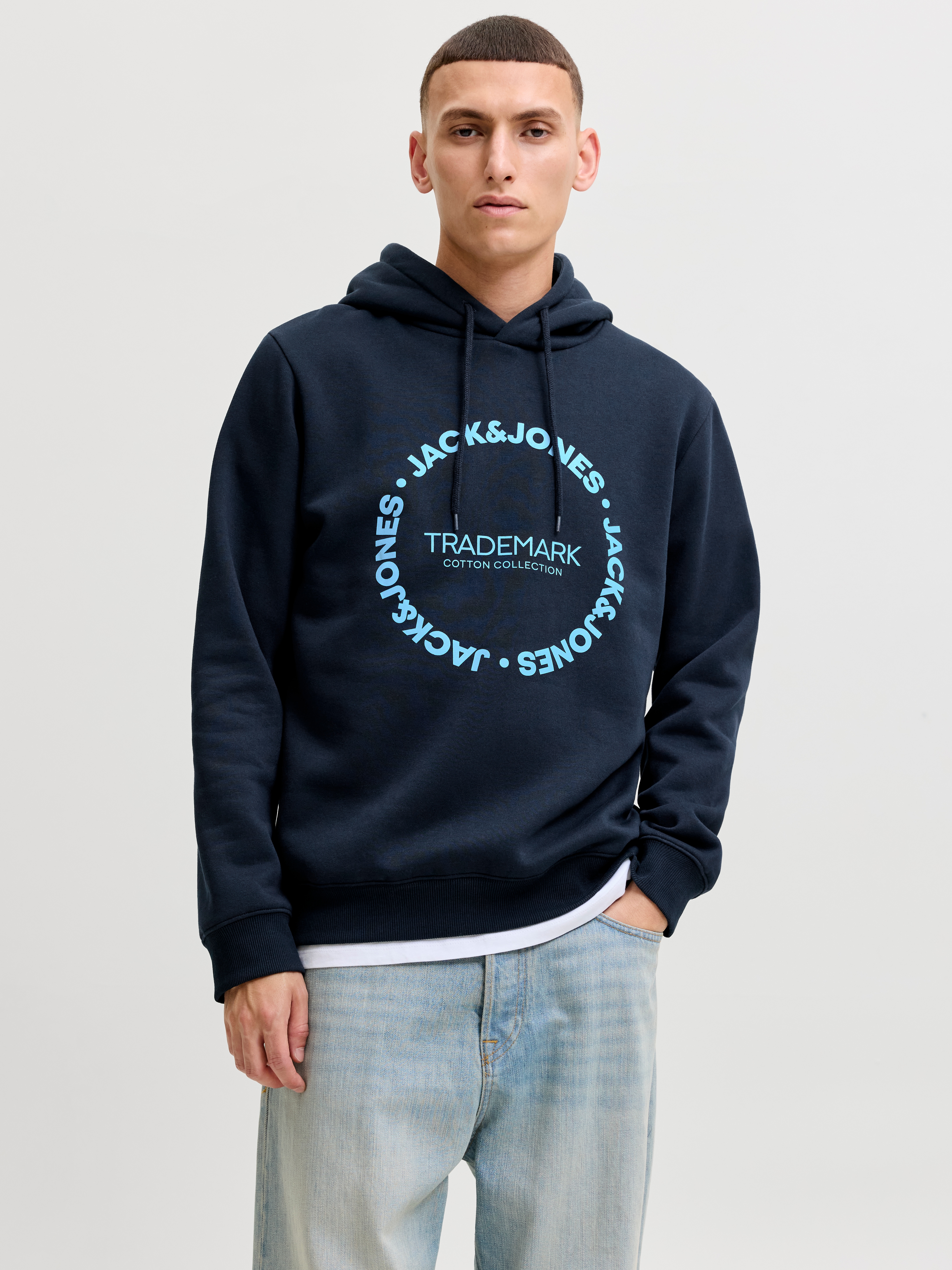 Jack & Jones Kapuzensweatshirt "JJBENSON SWEAT HOOD", Materialmix, regular fit
