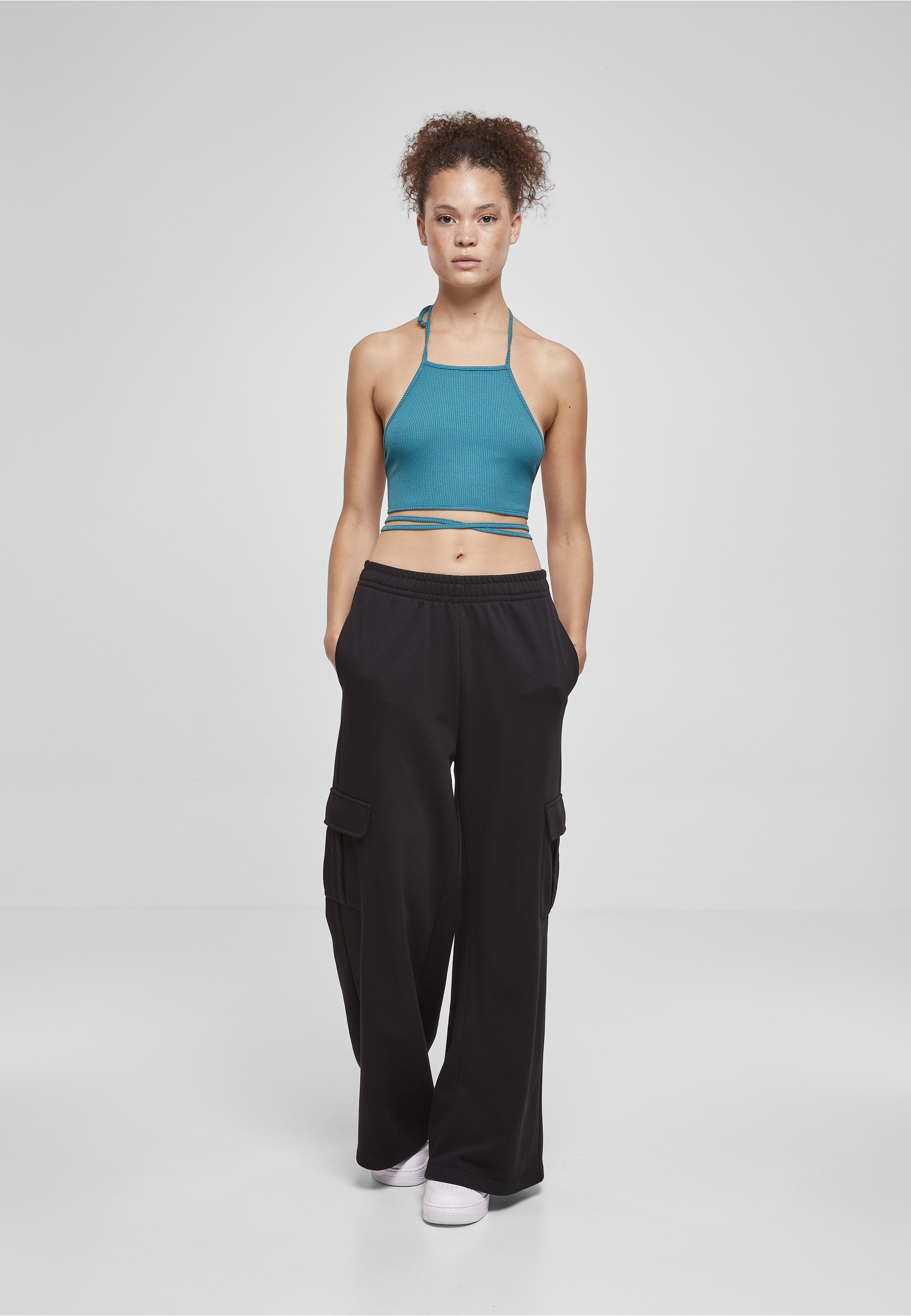 URBAN CLASSICS Tanktop »Urban Classics Damen Ladies Rib Trapeze Cropped Top« 1 Stk.