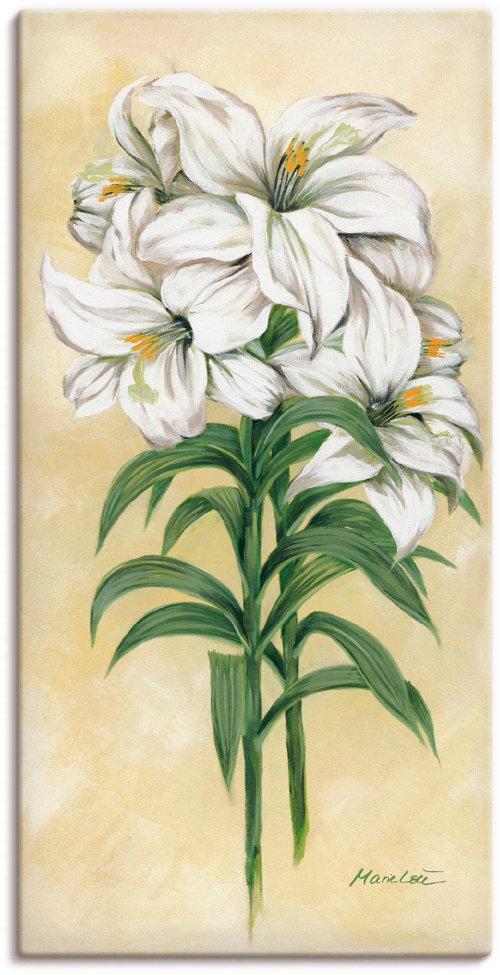 Artland Leinwandbild "Lilien" Blumen 1 Stk. tlg. auf Holzrahmen gespannt