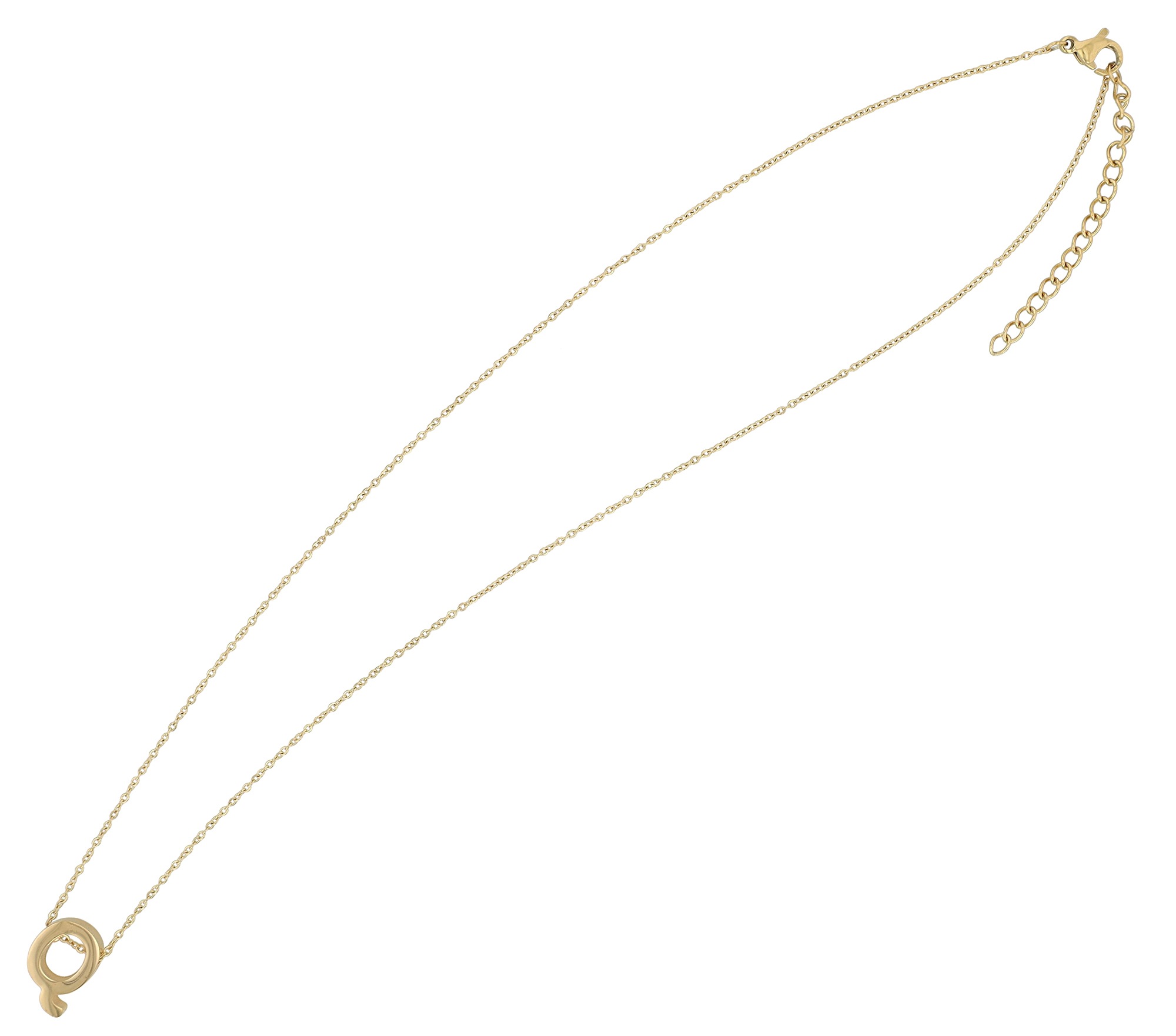Kette ohne Anhänger ADELIA´S "Damen Halskette – Buchstabe N aus Edelstahl 45+5", gold, Halsketten, Damen, 50cm, Edelstahl, Ideal als Geschenk zum Jubiläum