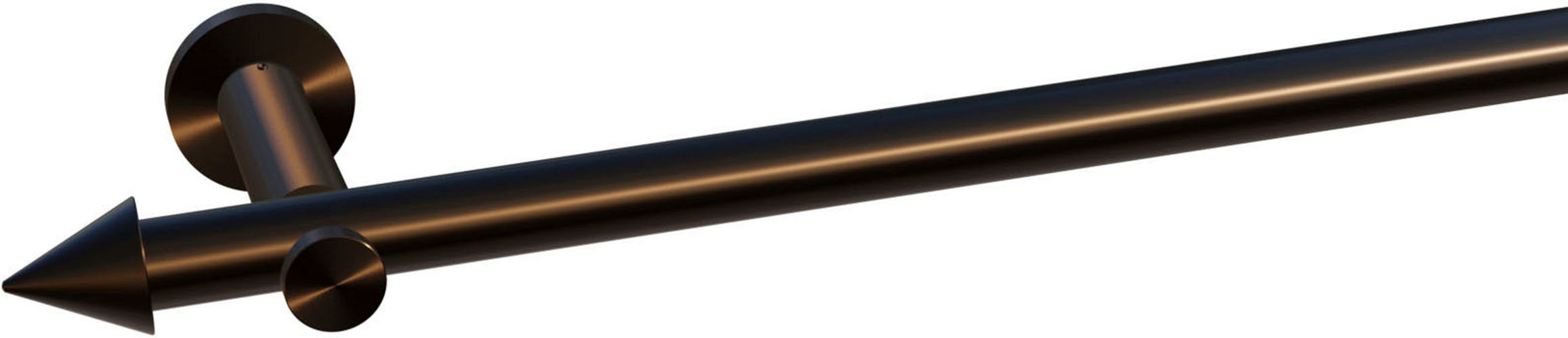 indeko Gardinenstange "Calais" Ø 20 mm 1 läufig-läufig Wunschmaßlänge Komplett-Set inkl. Montagematerial
