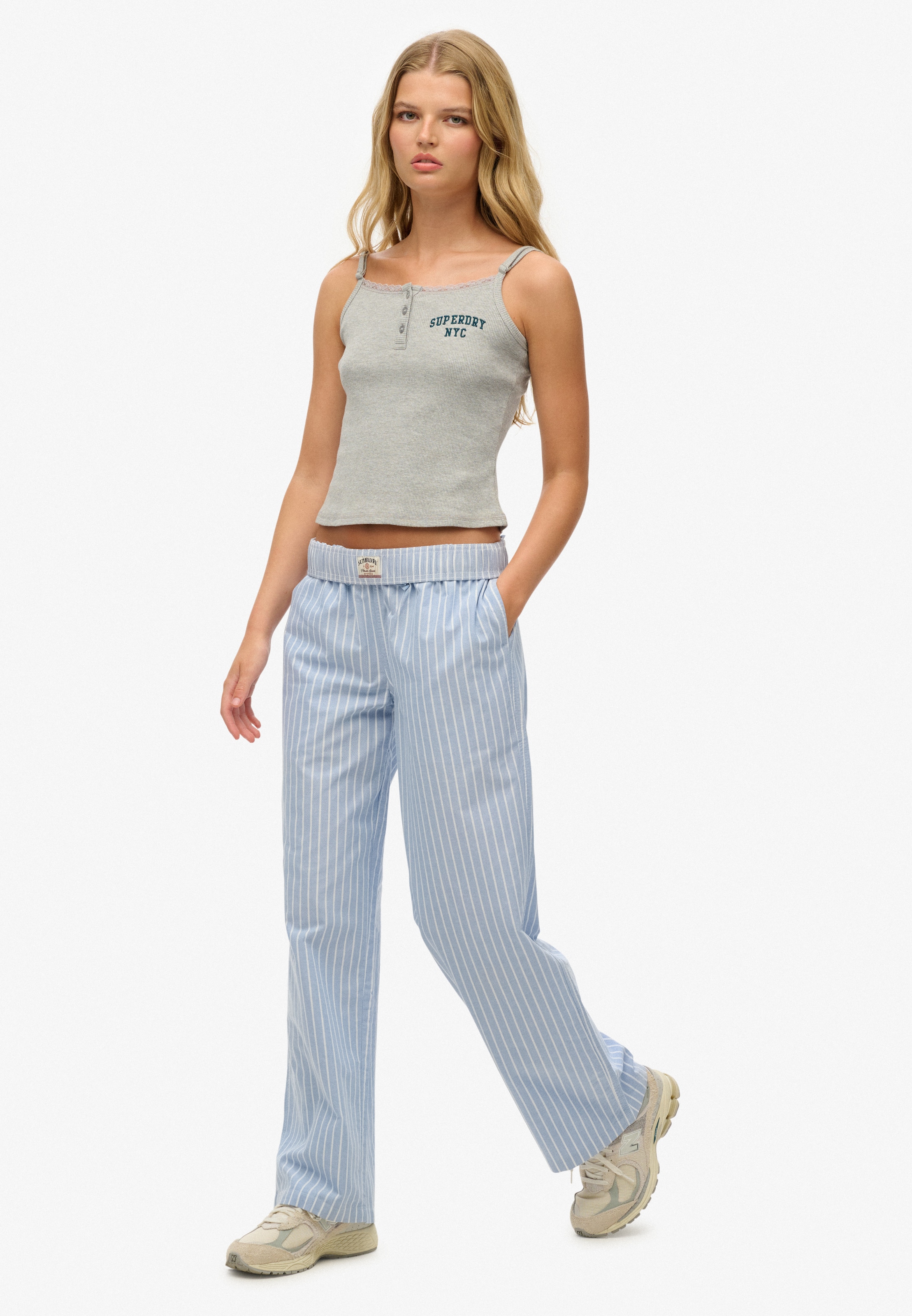 Superdry Cargohose »COTTON STRIPE ELASTIC TROUSER«  aus Baumwolle und Jersey, Relaxed Fit, gestreifte Optik