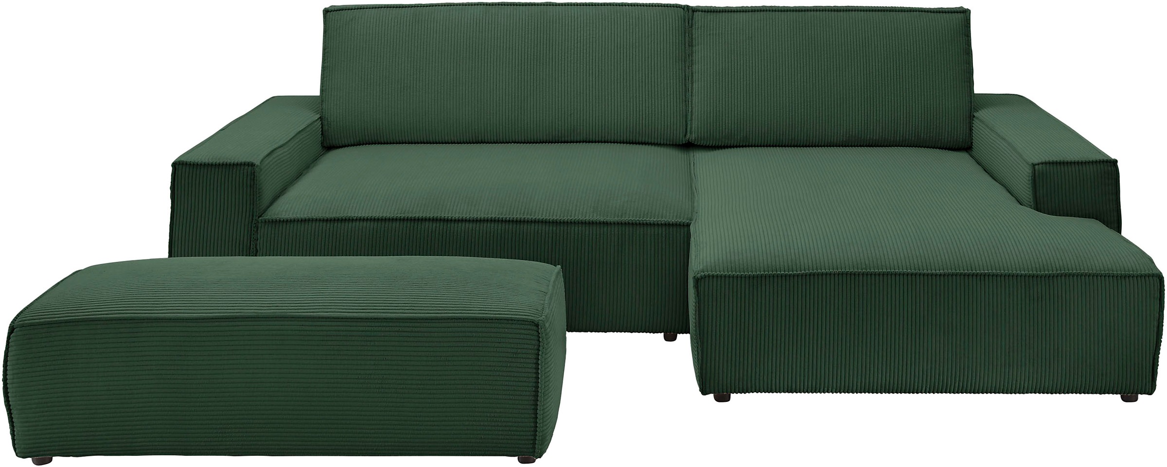Home affaire Polsterecke »NEU: SHERWOOD XXL tief, L-Form mit Schlaffunktion, Big-Sofa mit Hocker«, (Set, 2 St.), stellbar zum Schlafsofa (Krokodilverbinder), Cord, Leinenoptik