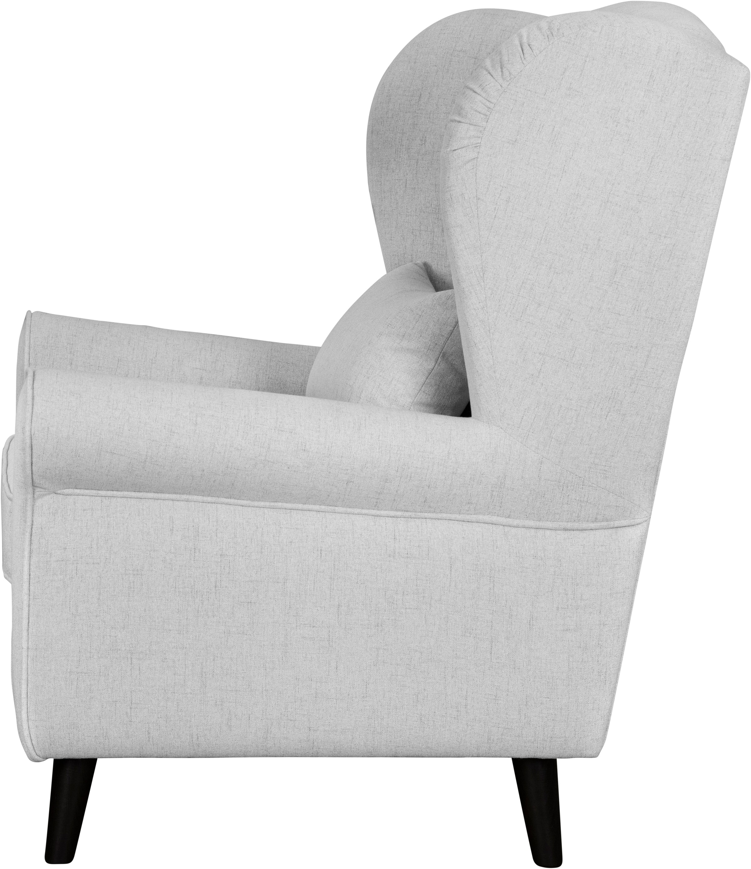Home affaire Sessel »Ohrensessel CHISTELLE, wahlweise mit Polsterhocker« mit Wellenunterfederung, Maße: B/T/H: 81/87/99 cm