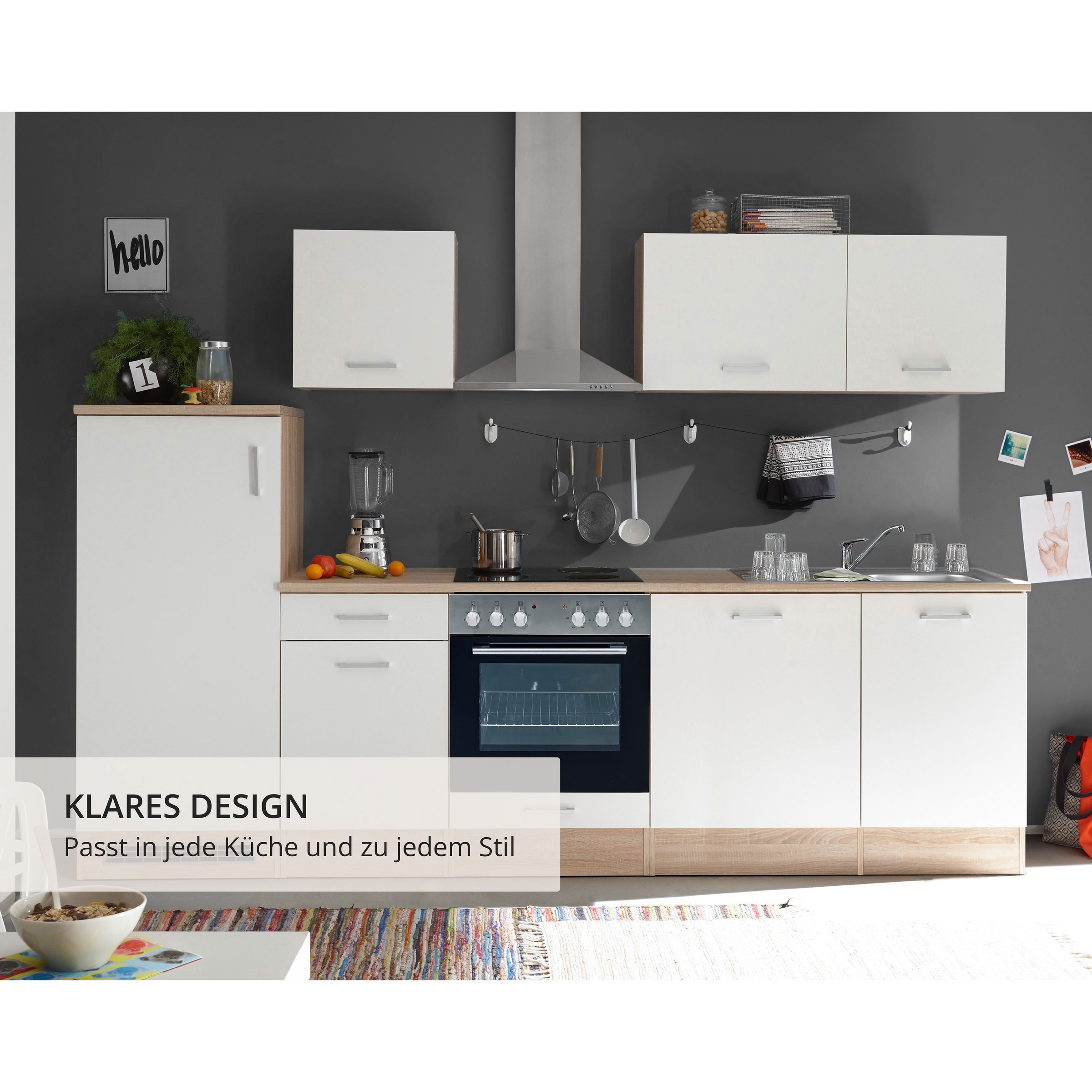 BASIC by Balculina Küchenzeile »Andy« Breite 280 cm, wahlweise mit E-Geräten