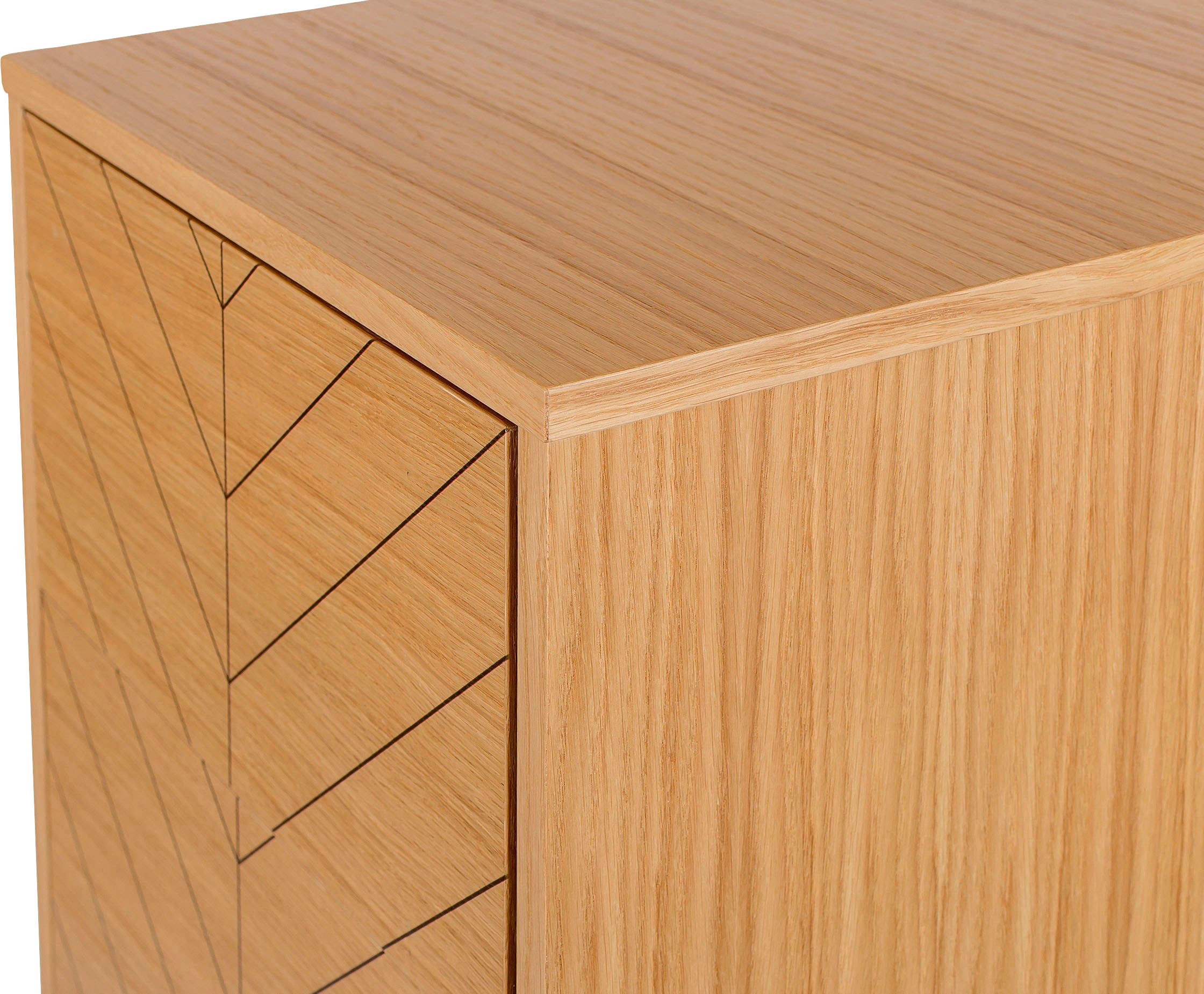 Woodman Hochkommode im skandinavischen Design, mit besonderem Print, FSC®