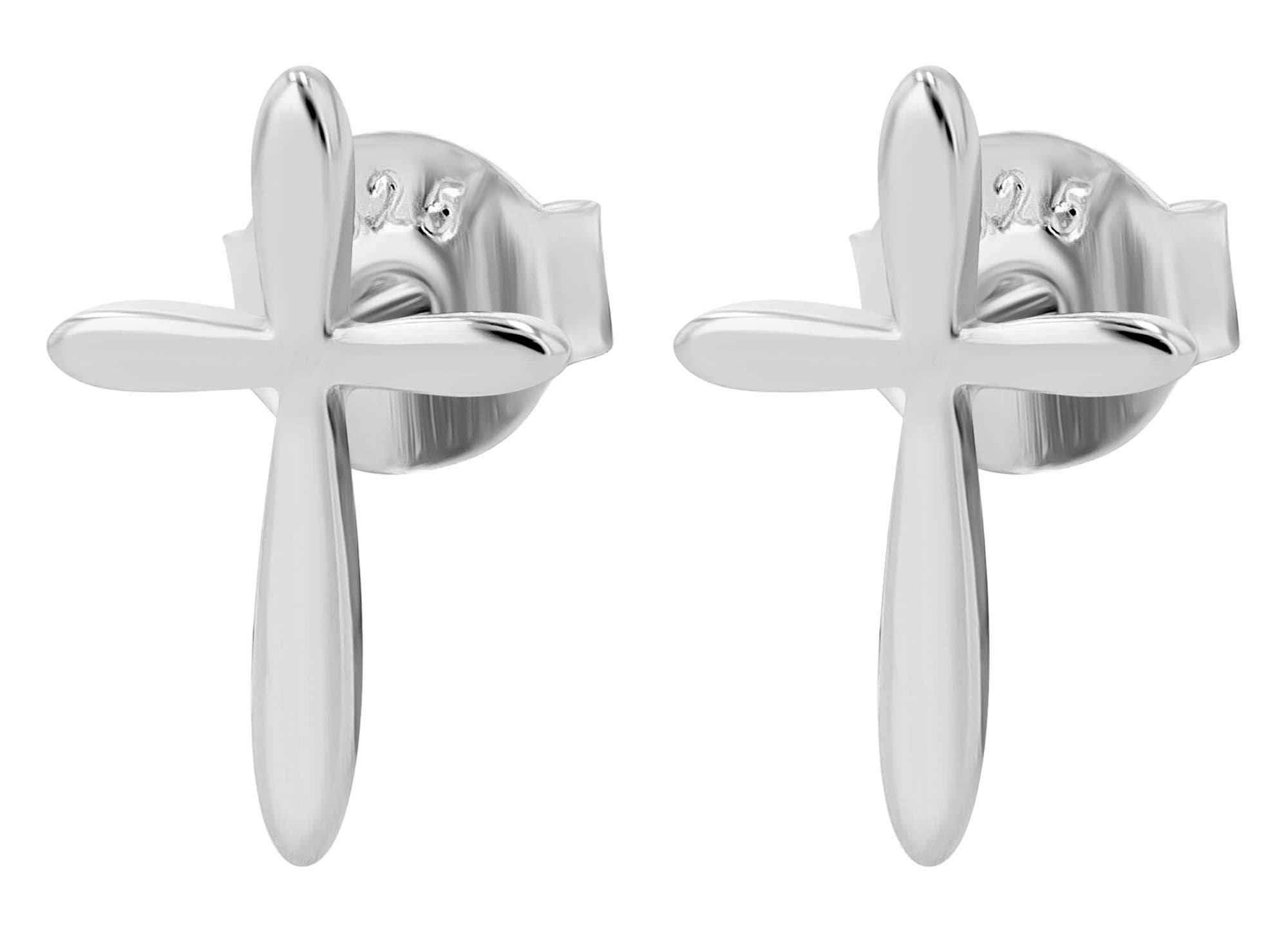 Adelia´s Paar Ohrhänger »Damen Ohrringe – Ohrstecker Kreuz aus 925 Silber« Perfekt als Geschenk zum Weihnachten