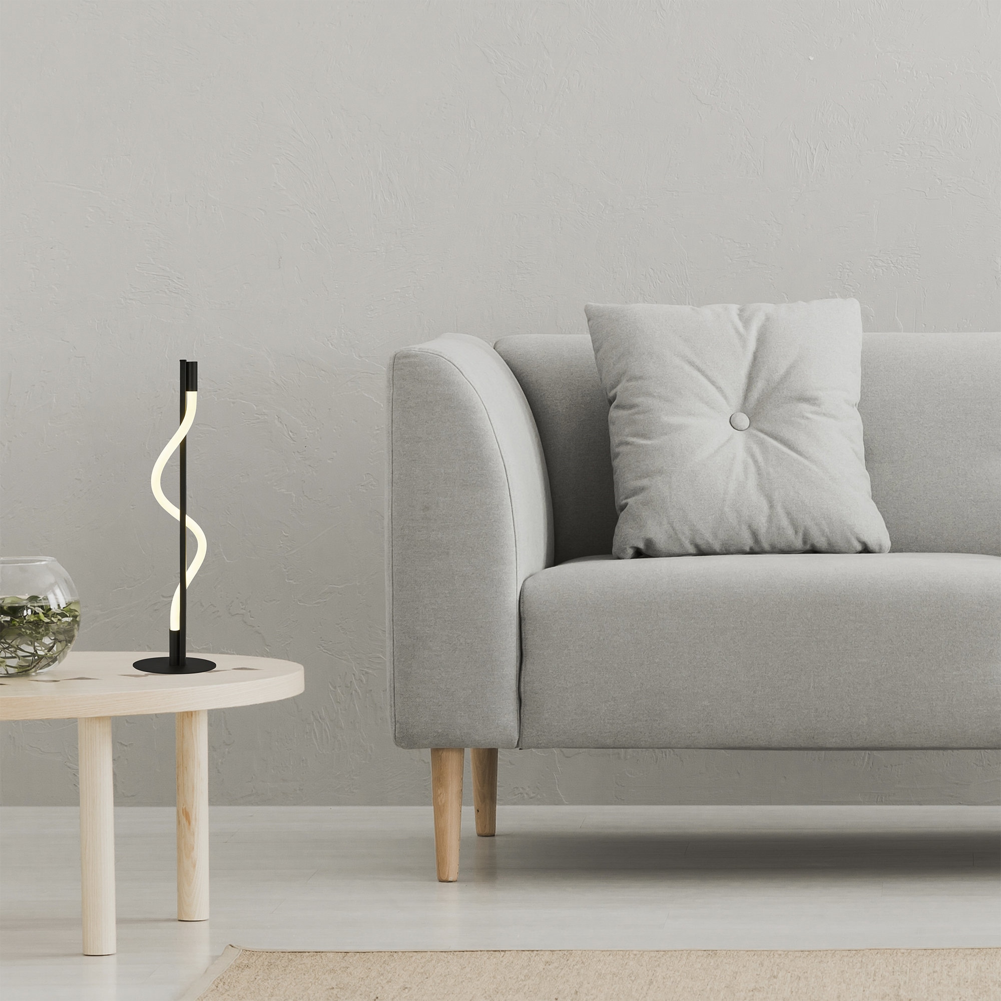 Searchlight Tischleuchte »Schlangentischlampe - Schwarzmetall- und Opalröhre« LED-Modul 1 Stk.