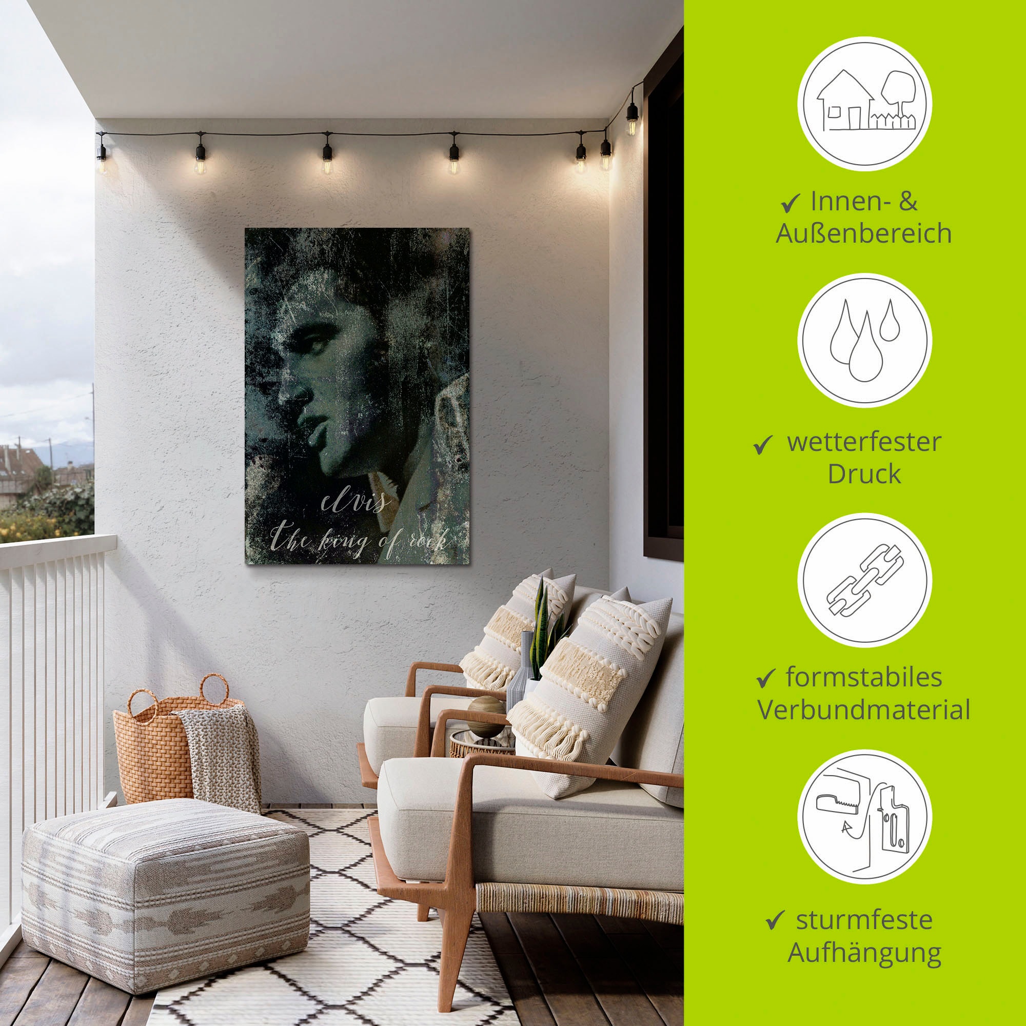 Artland »Elvis the King« Musiker 1 Stk. tlg. als Alubild, Leinwandbild, Poster in verschied. Größen