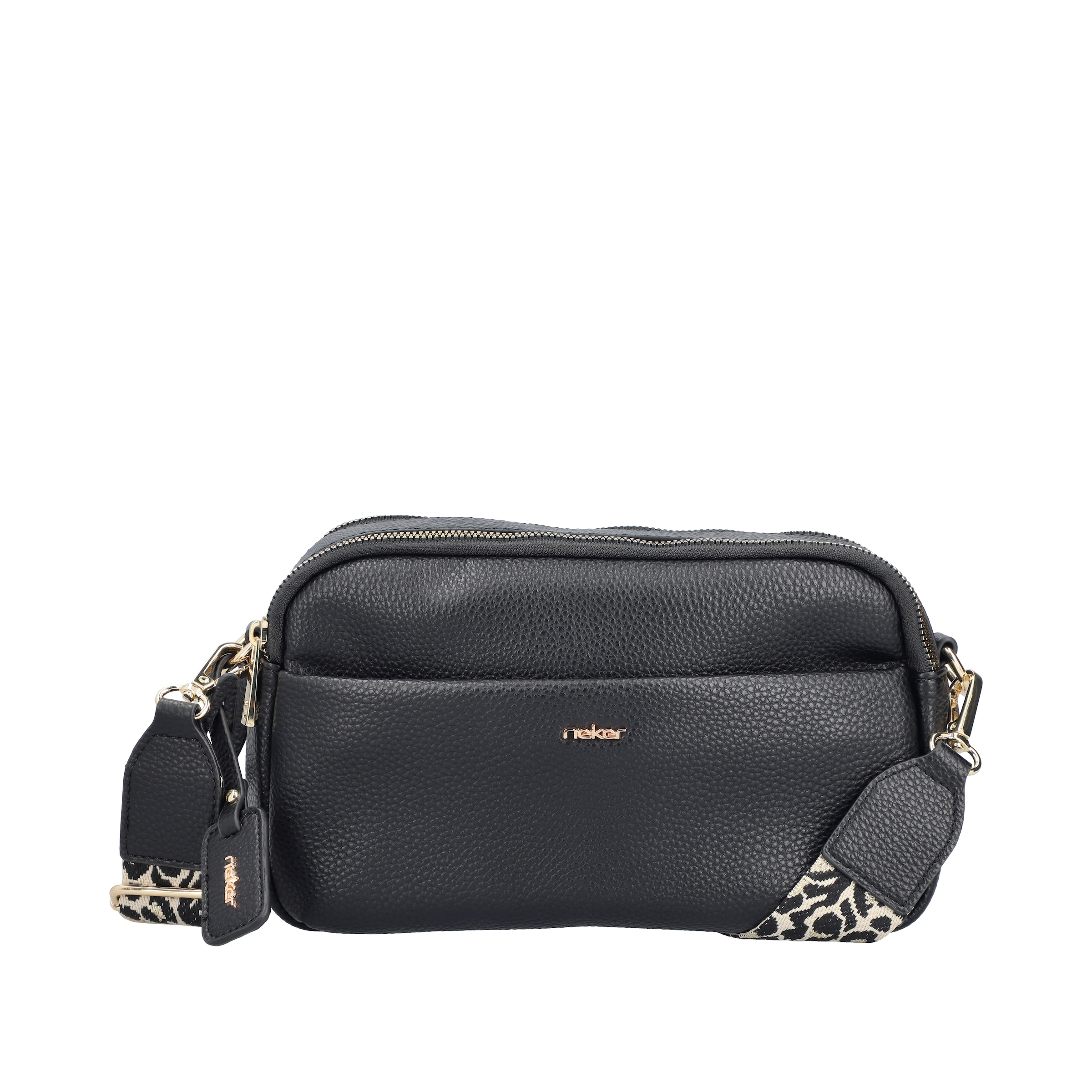 Rieker Umhängetasche Damen Schultertasche, Handtasche mit zwei Reißverschlüssen