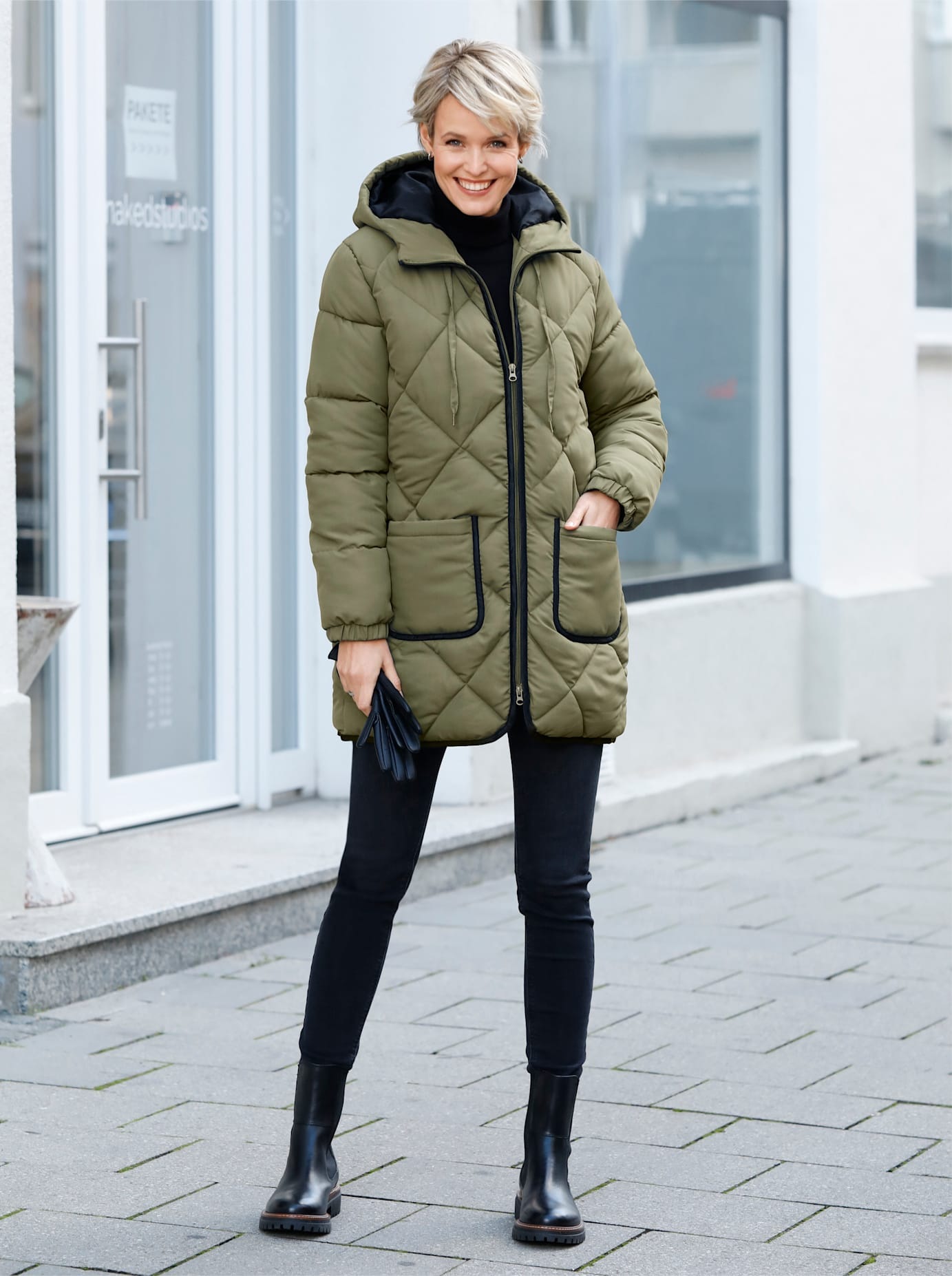 Classic Basics Steppjacke, mit Kapuze günstig online kaufen