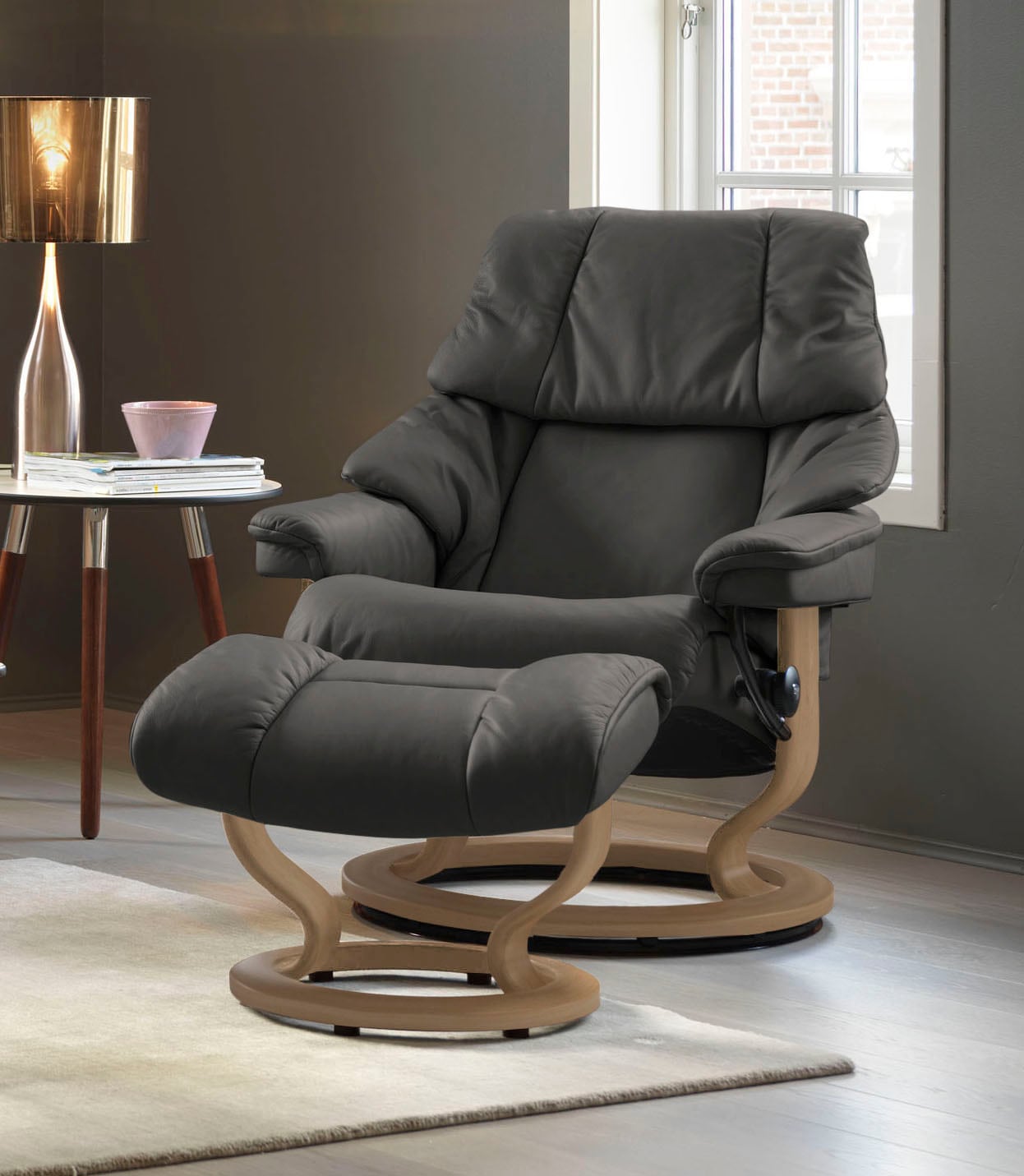 Stressless Fußhocker "Reno", mit Classic Base, Gestell Eiche