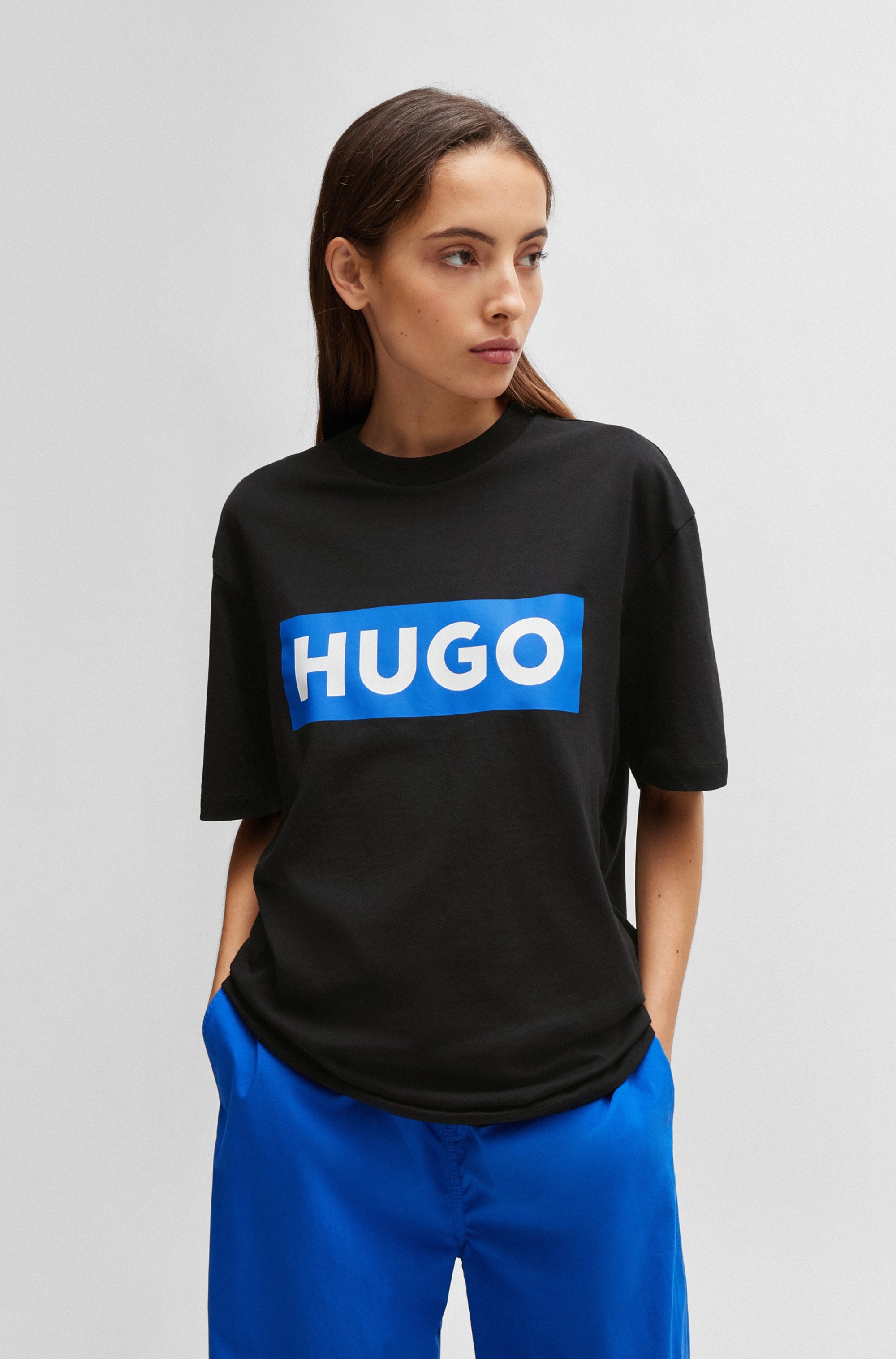 HUGO Blue T-Shirt »Nico«, mit großem Logo-Print, Unisex