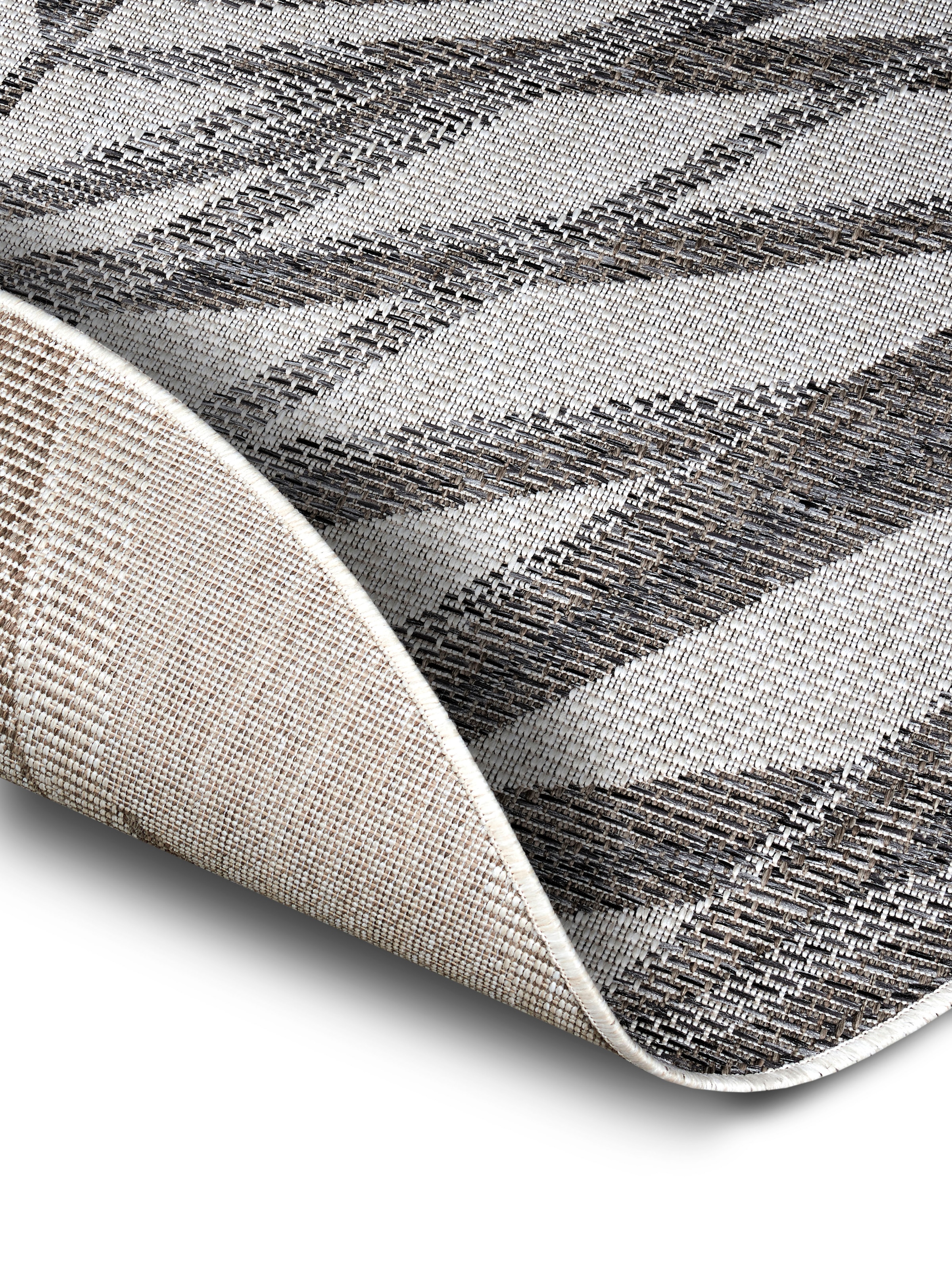 NORTHRUGS Teppich »Palm«, rund, 4 mm Höhe, Flachgewebe Florales Design, gekettelt, Robust, Pflegeleicht