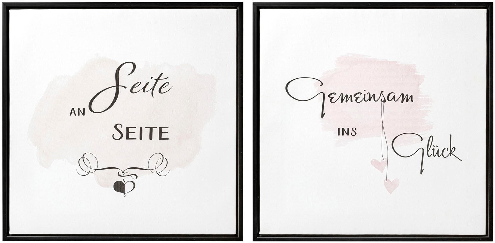 Creativ home Bild mit Rahmen "Deko-Bild Glückliche Liebe" 2 Stk. tlg. günstig online kaufen