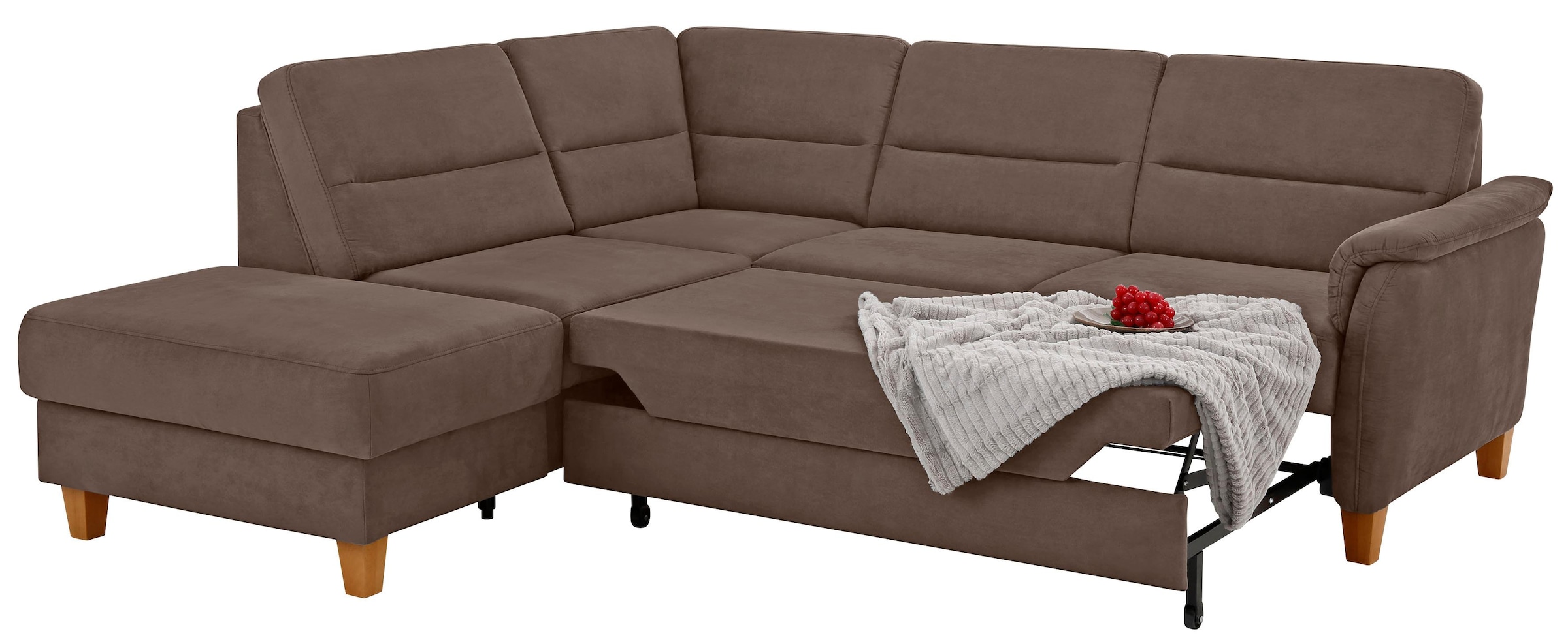 Home affaire Ecksofa »Palmera L-Form«, Federkern, wahlweise mit Bettfunktion und mit/ohne Stauraum
