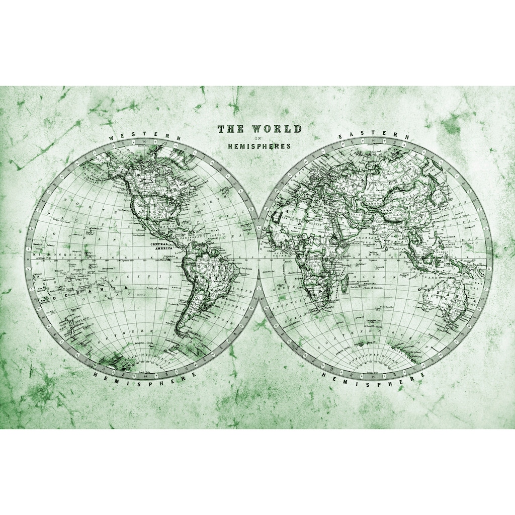 A.S. Création Leinwandbild »Hemispheres«, Weltkarte, (1 St.)
