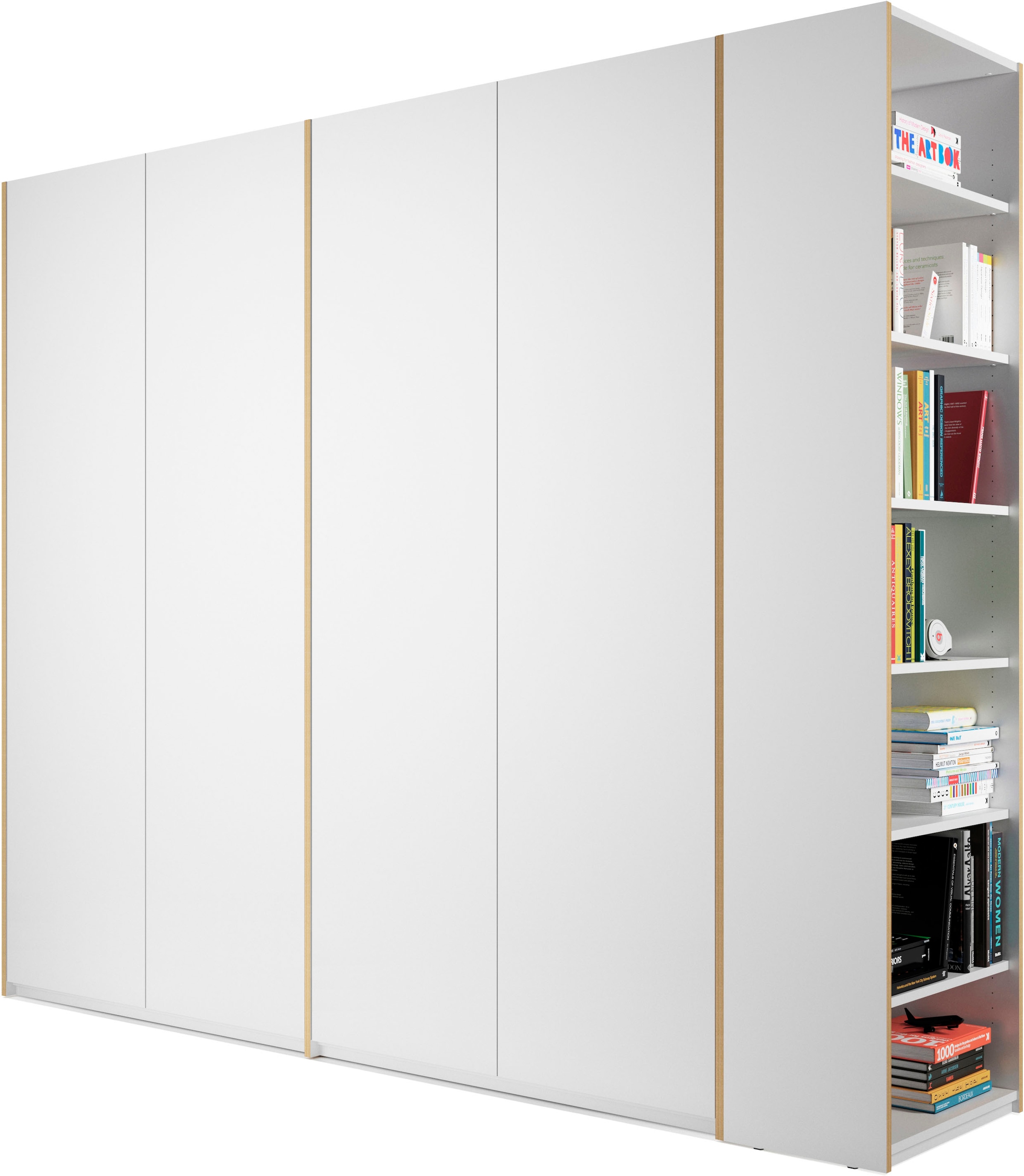 Müller SMALL LIVING Kleiderschrank »Modular Plus Variante 4«, durchgehender  Boden, Anbauregal wahlweise links oder rechts montierbar | BAUR