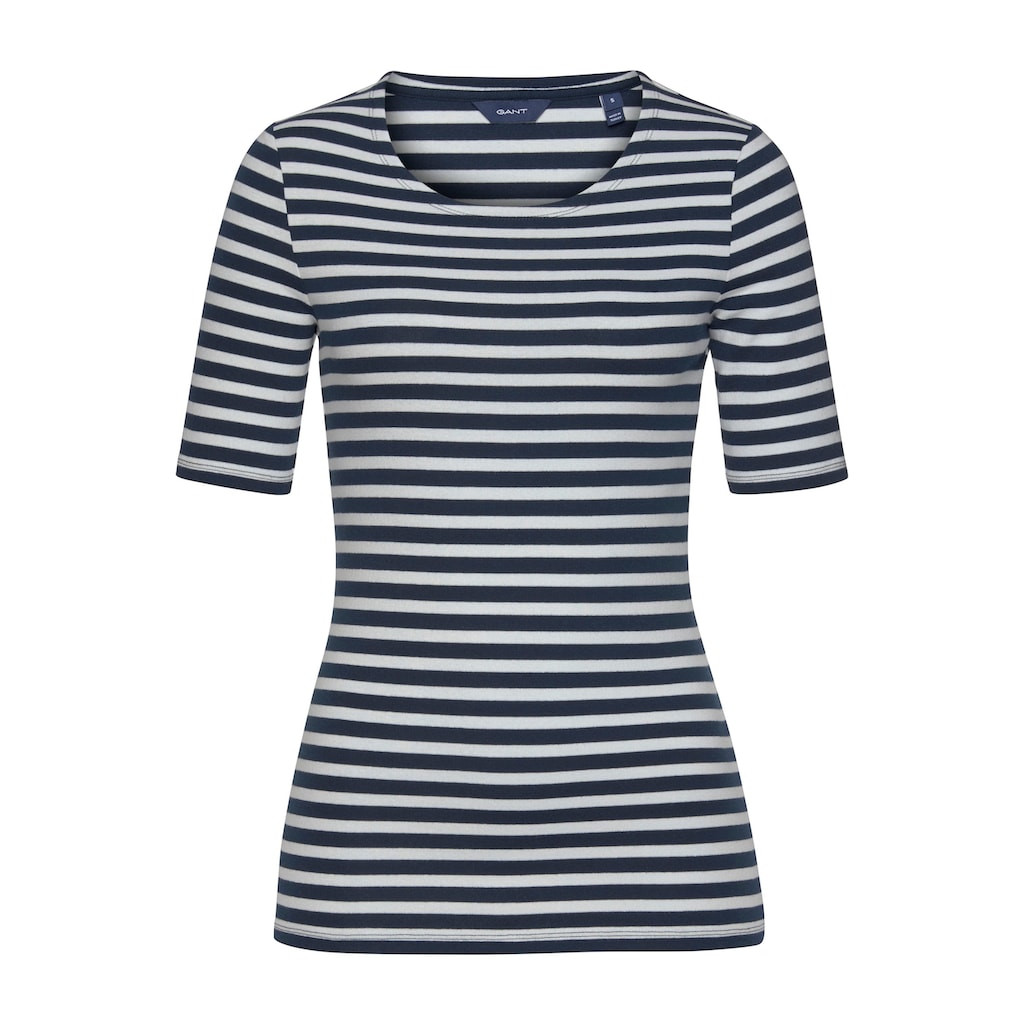 Gant T-Shirt »STRIPED 1X1 RIB LSS T-SHIRT«, (1 tlg.)