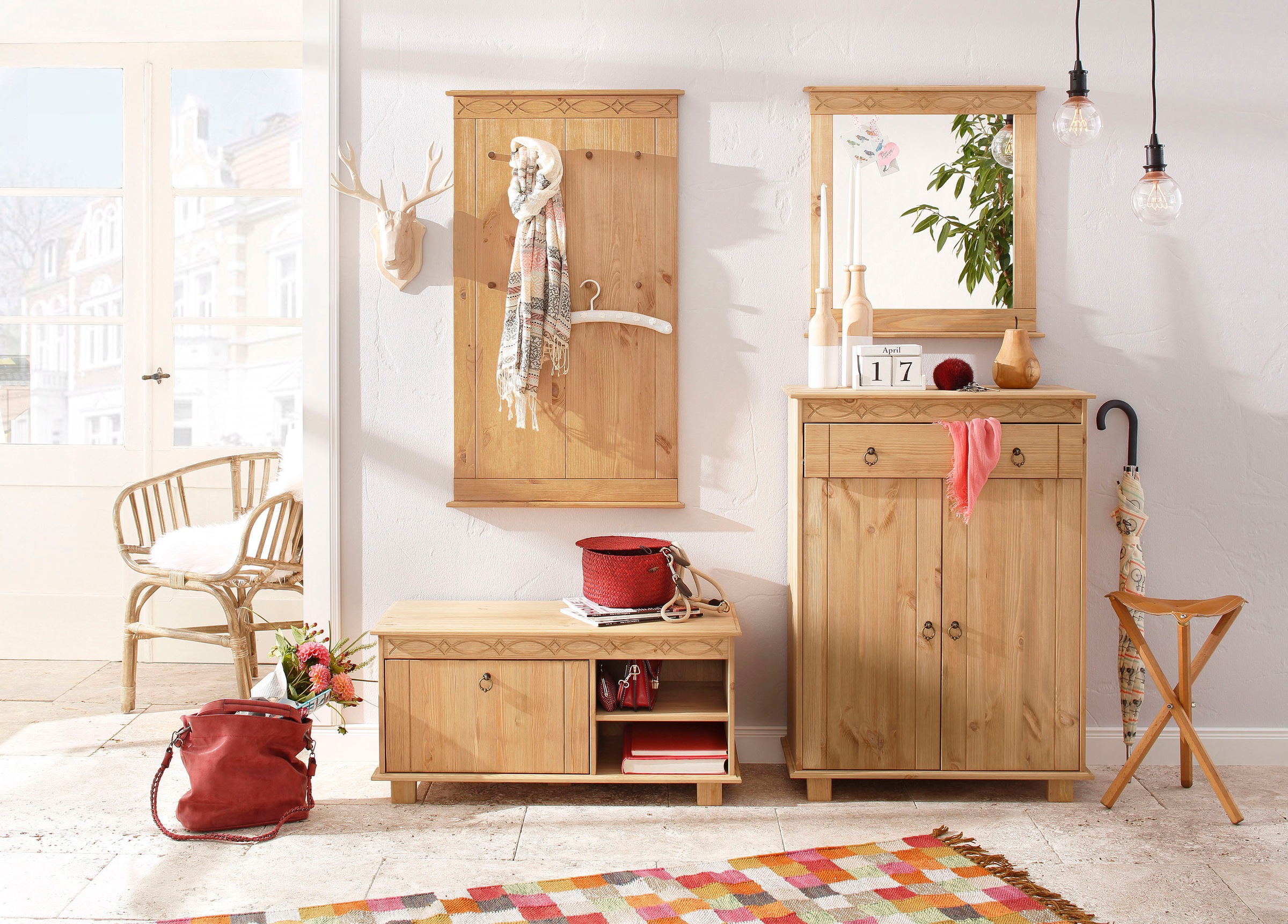 OTTO home Garderobenpaneel "Indra" aus massiver Kiefer, FSC, 8 Haken, dezen günstig online kaufen