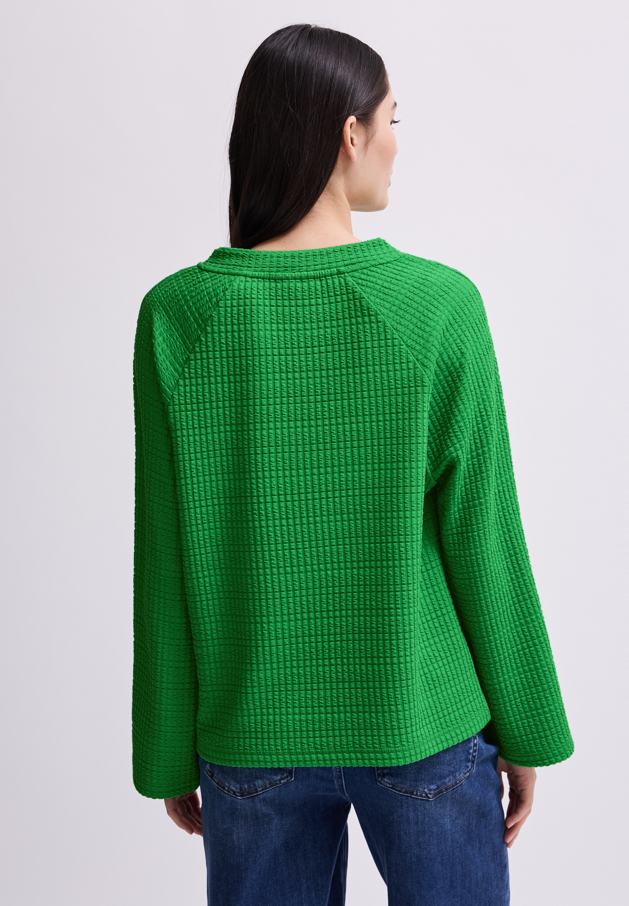 STREET ONE STUDIO Langarmshirt, aus elastischem Materialmix