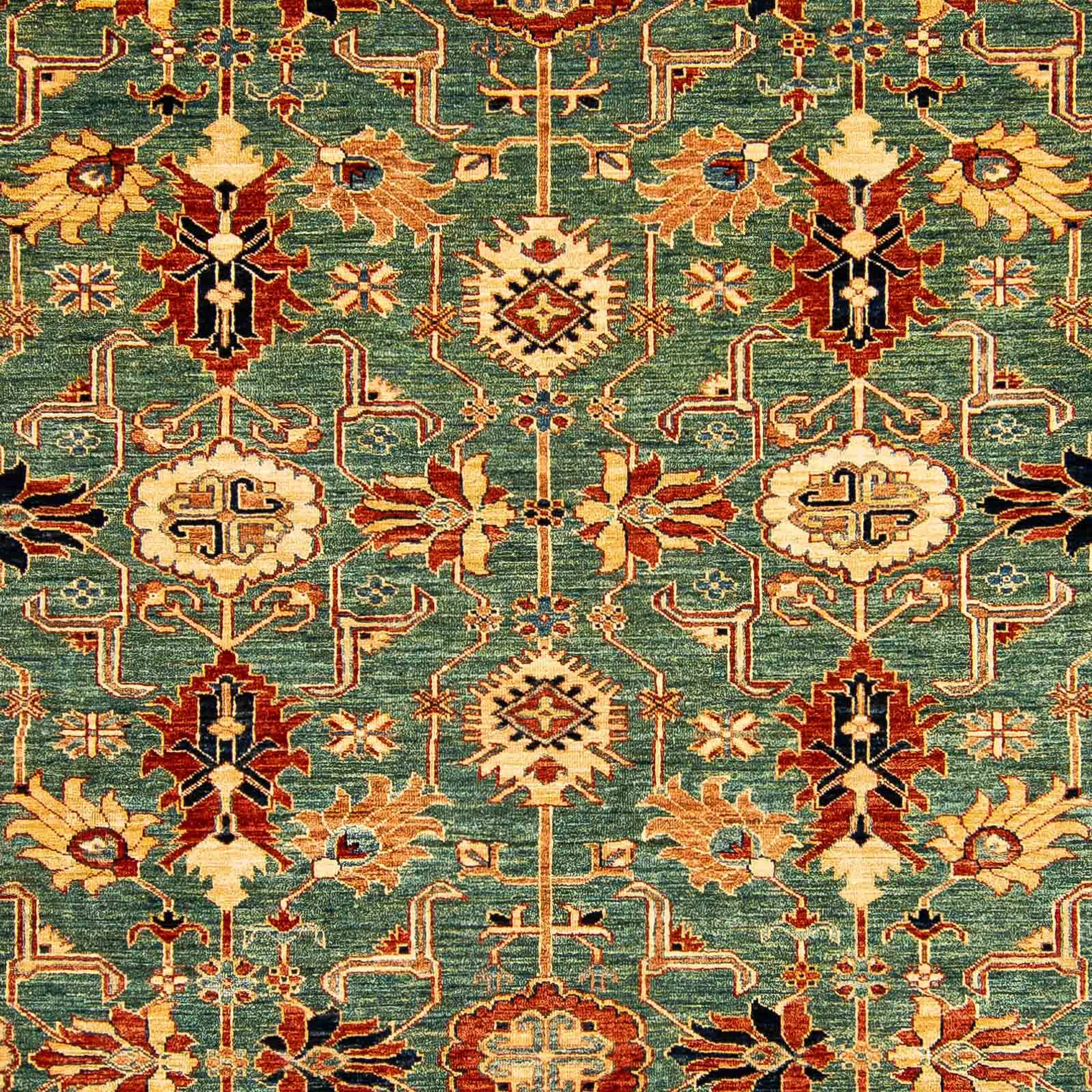 morgenland Orientteppich »Ziegler - Kazak - 333 x 249 cm - grün«, rechteckig, Wohnzimmer, Handgeknüpft, Einzelstück mit Zertifikat