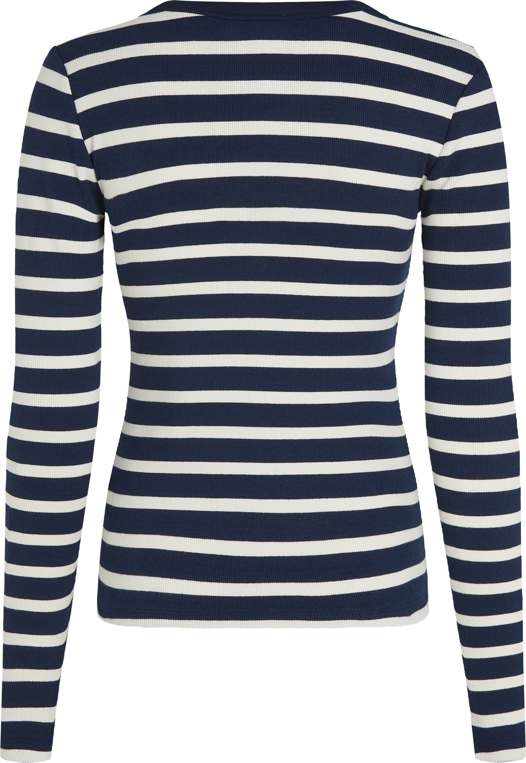 Tommy Hilfiger Langarmshirt »SLIM HENLEY GB SCOOP-NK LS«, mit Rippenstruktur, mit Metalllabel