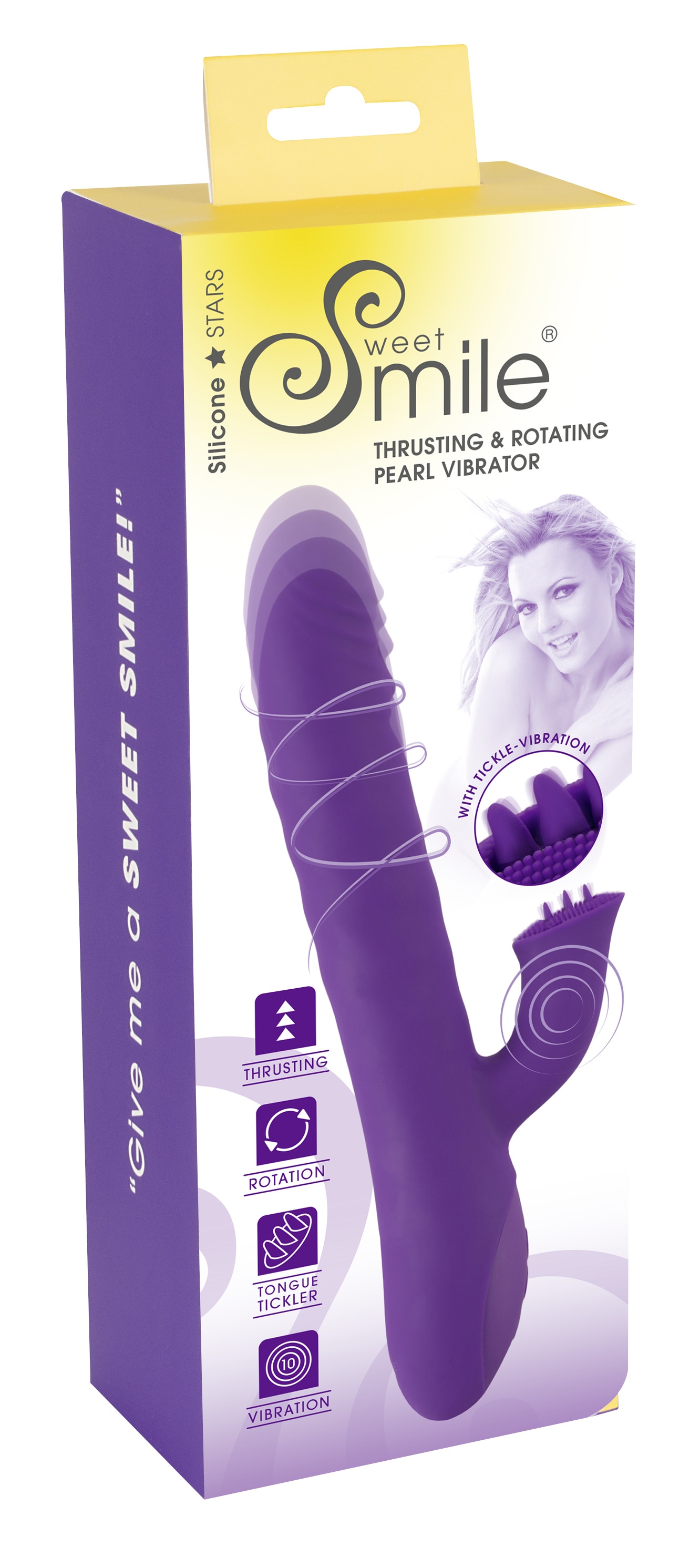 Sweet Smile Vibrator »Stoßvibrator mit Klitorisreizer Thrusting & Rotating Pearl Vibrator«