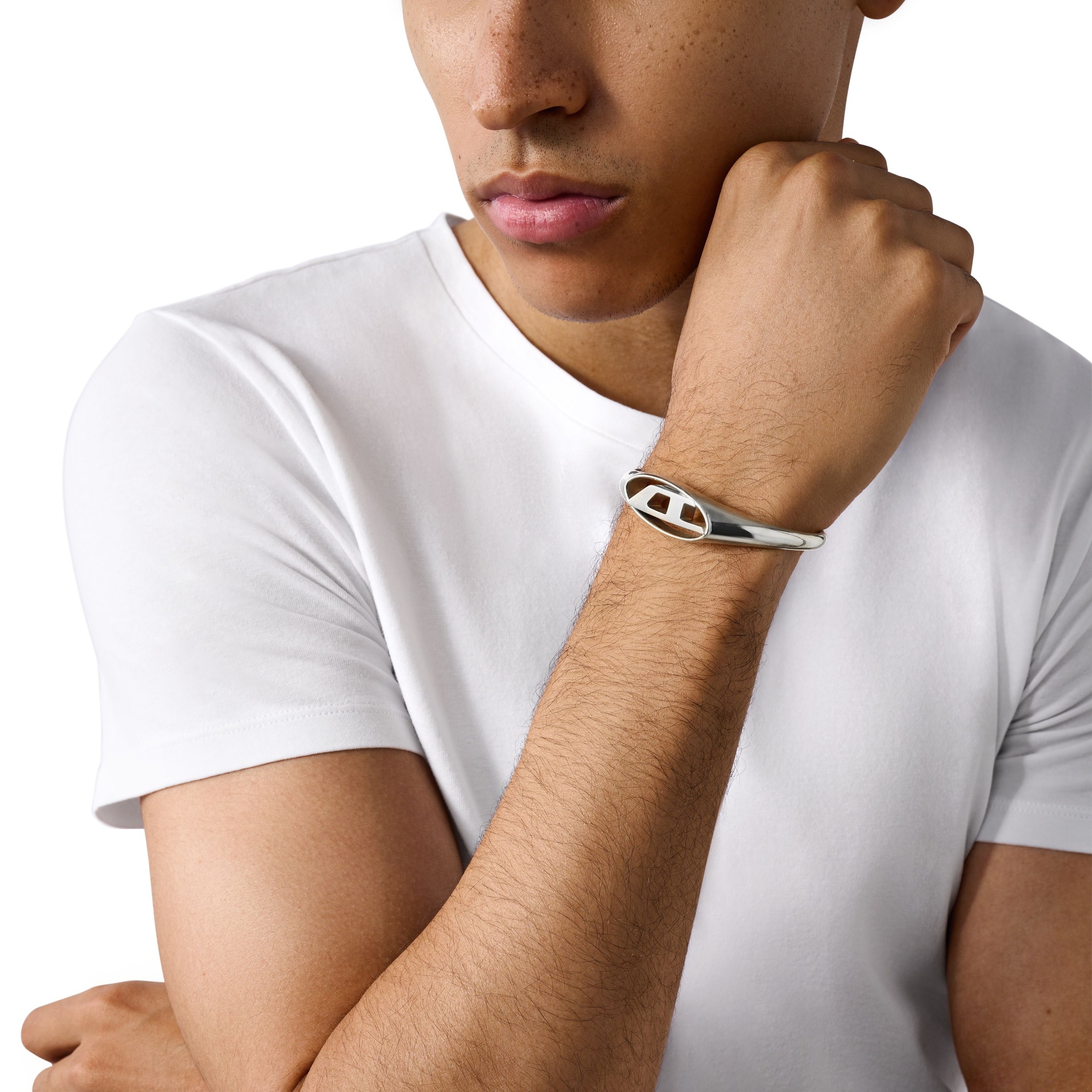 Diesel Armspange »Schmuck Geschenk Edelstahl OVAL D LOGO, DX1597040«