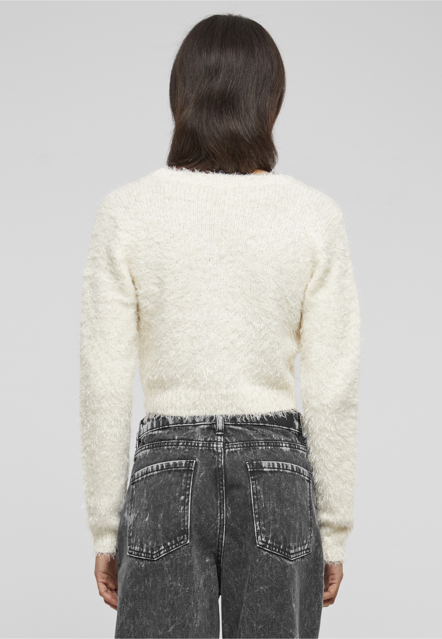 URBAN CLASSICS Strickjacke »Urban Classics Damen Ladies Tied Cropped Feather Cardigan« 1