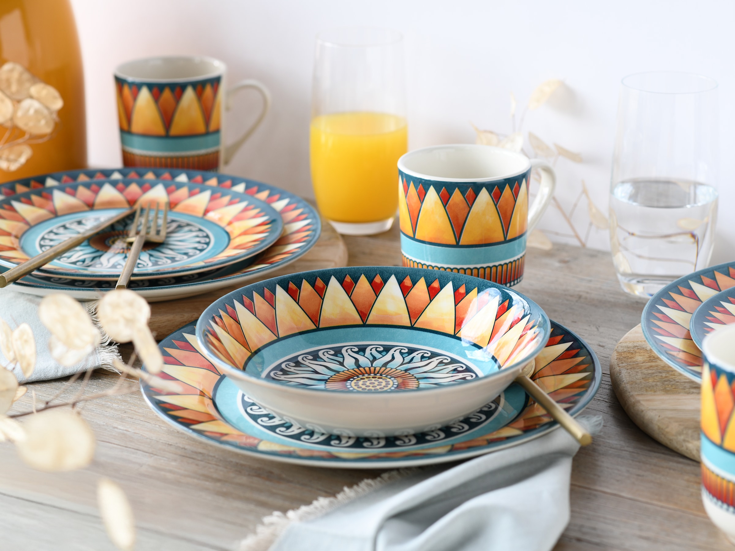 CreaTable Kombiservice »Soleil«, (Set, 16 tlg.), Sonnenmotiv