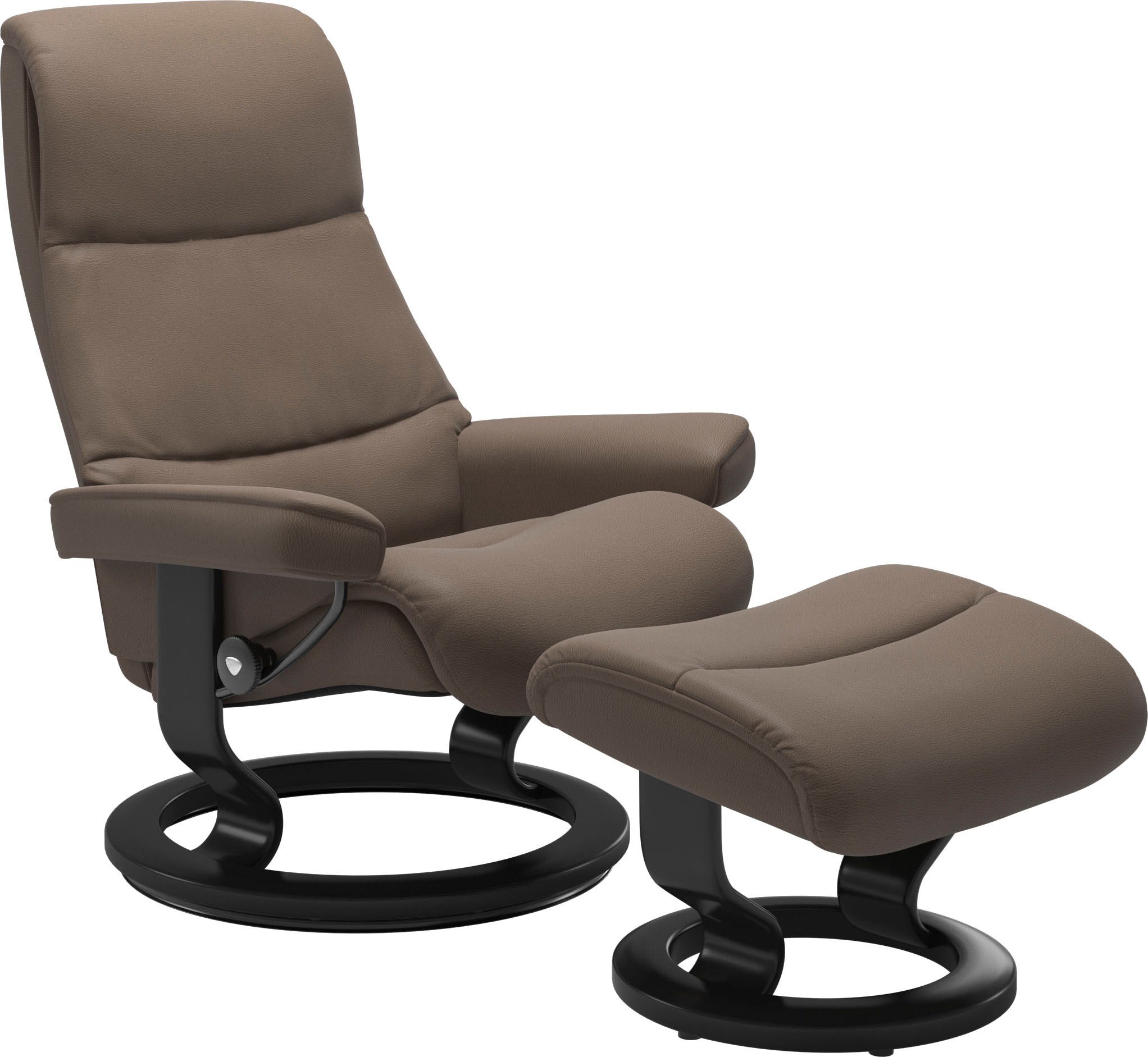 Relaxsessel STRESSLESS "View", braun (mole batick), B:82cm H:108cm T:81cm, Leder BATICK: BATICK ist ein leicht korrigiertes, durchgefärbtes und genarbtes Möbelleder, bei dem die meisten Unebenheiten und Spuren in der Regel entfernt wurden.;Leder PALOMA: P