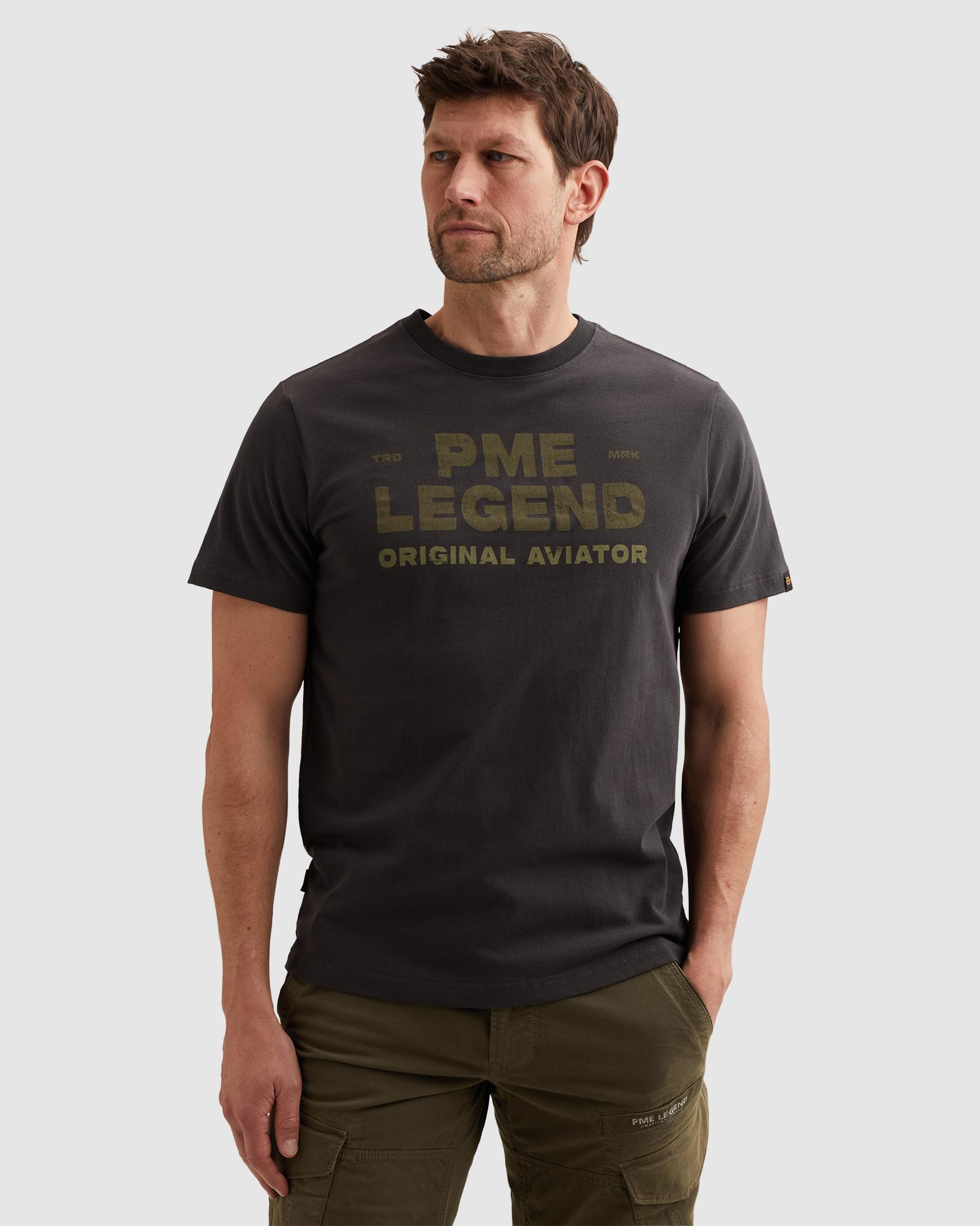 PME LEGEND Print-Shirt "T-shirt RH open end jersey" Sommershirt mit Logo-Print