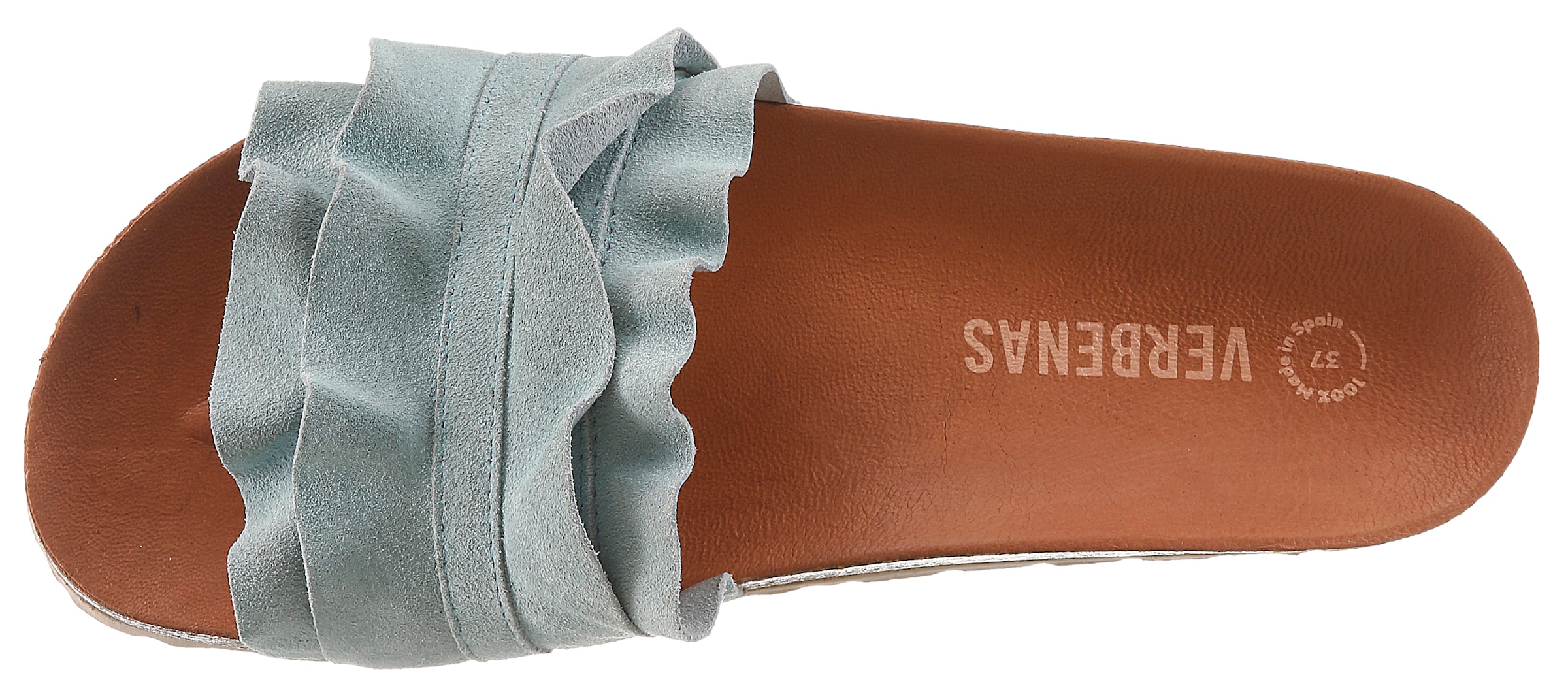 VERBENAS Pantolette »Rocio Roda«  Sommerschuh, Flat mit geschwungenen Laschenstoff