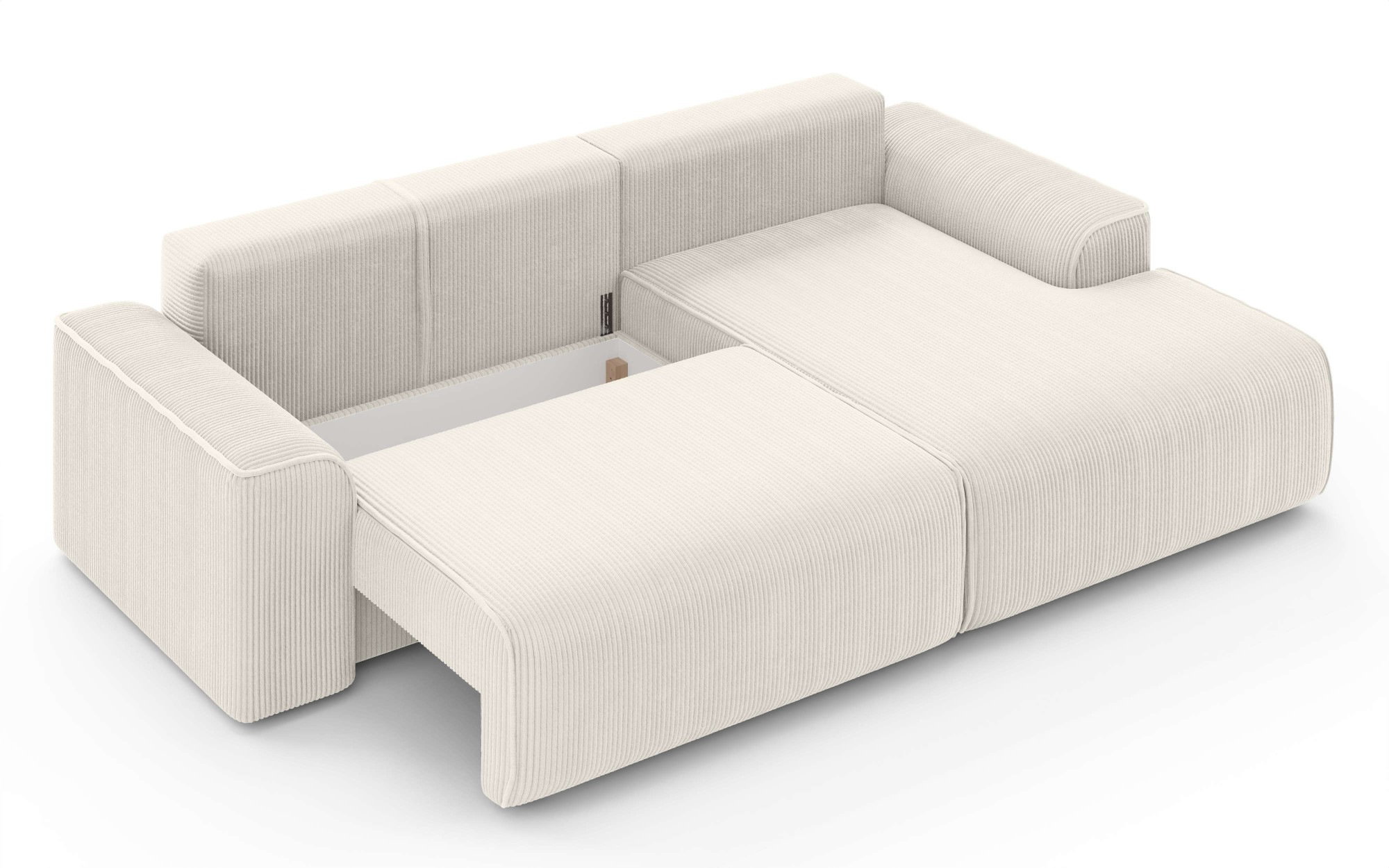 Home affaire Ecksofa »Santenay mit Bettfunktion und Bettkasten, Maße: B/T/H 266/164/90 cm«, L-Form mit Wellenfederung, Schlaffläche: 140x213 cm, auch in Cord
