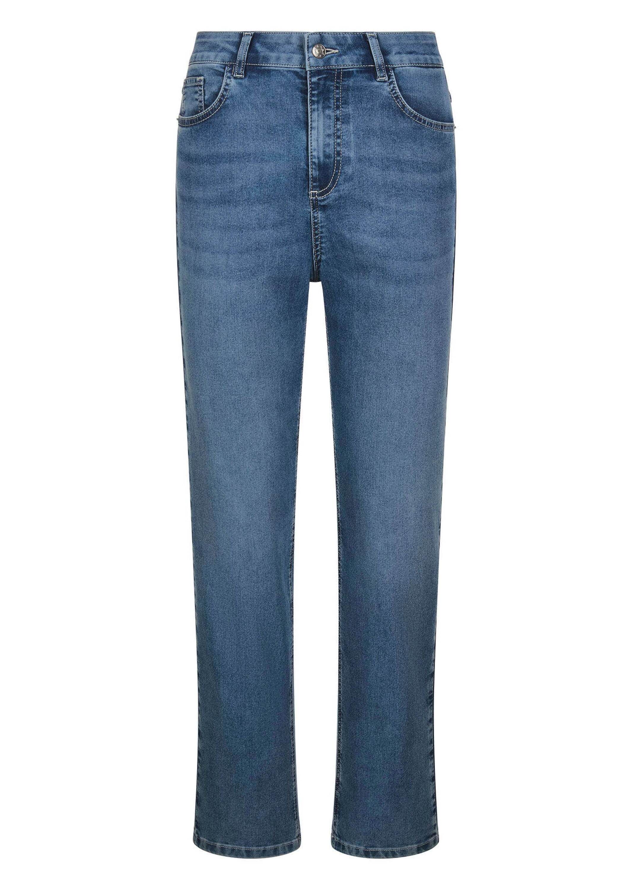 GOLDNER Stretch-Jeans "Gerade Hose CARLA in Hellblau" Nieten