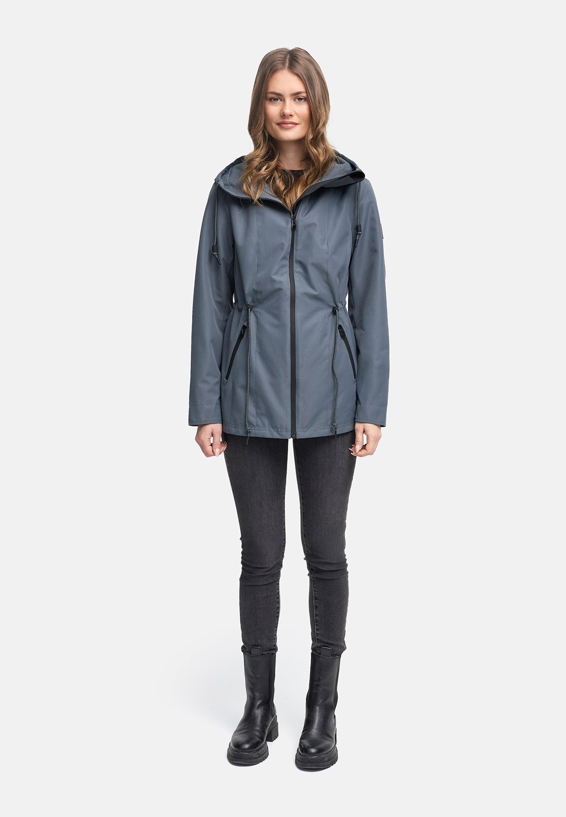 Navahoo Outdoorjacke »Blumentanz 14« mit Kapuze Übergangsjacke mit wasserdichtem Verschluss