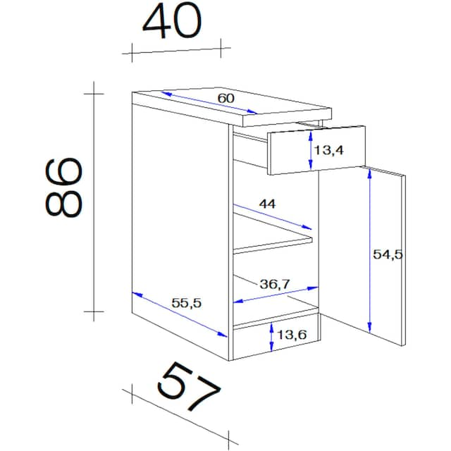 Flex-Well Unterschrank »Nepal«, (B x H x T) 40 x 85/86 x 60 cm bestellen |  BAUR